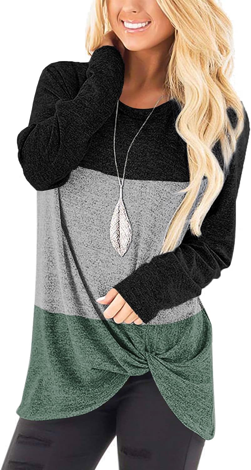 SAMPEEL Women's Tunic Tops, Special Twist Knot Casual Pullover Shirts, High-Qual...