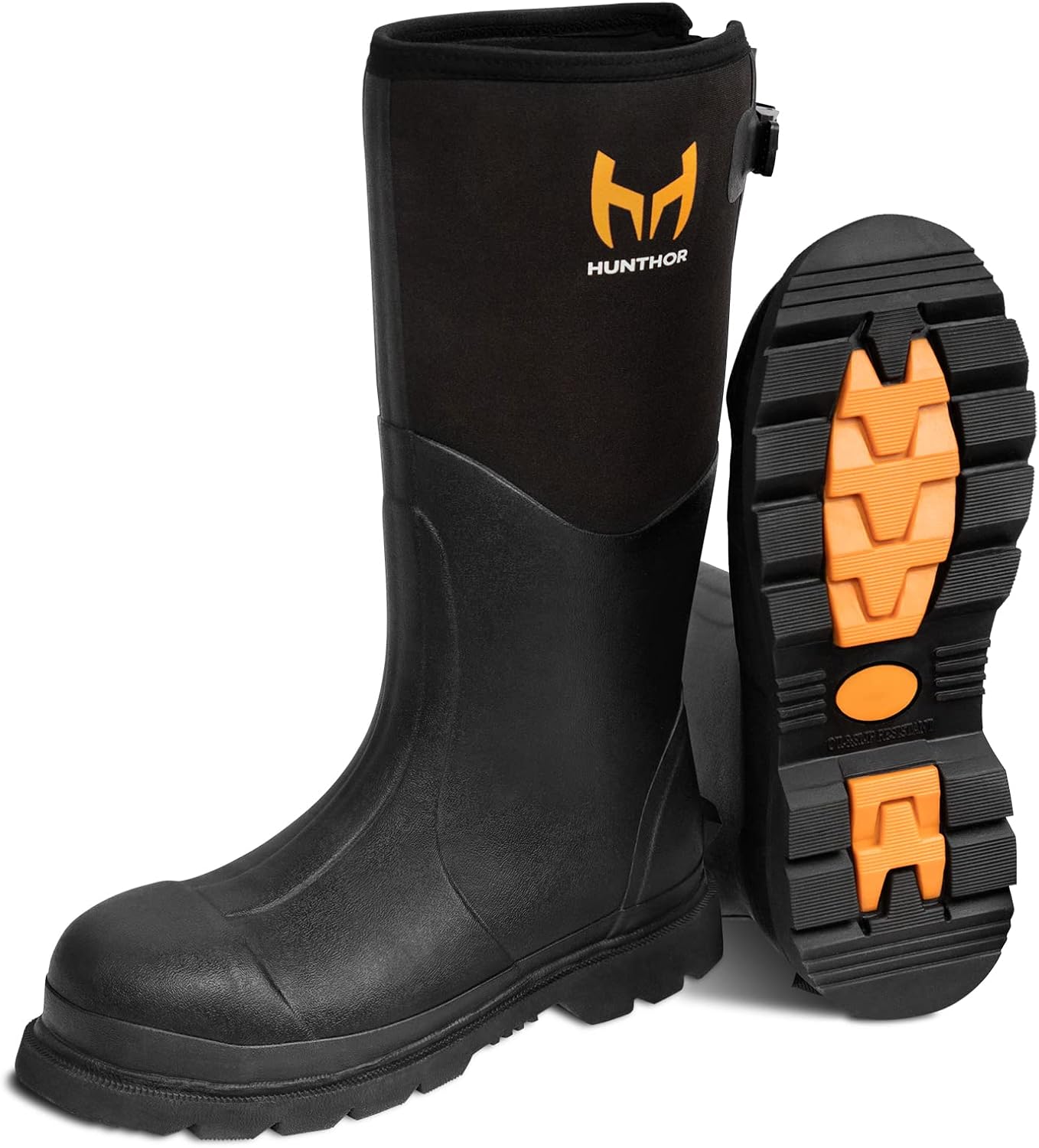 Rubber Work Boots, Steel Toe Rubber Boots for Men, Waterproof 6mm Neoprene Rubbe...