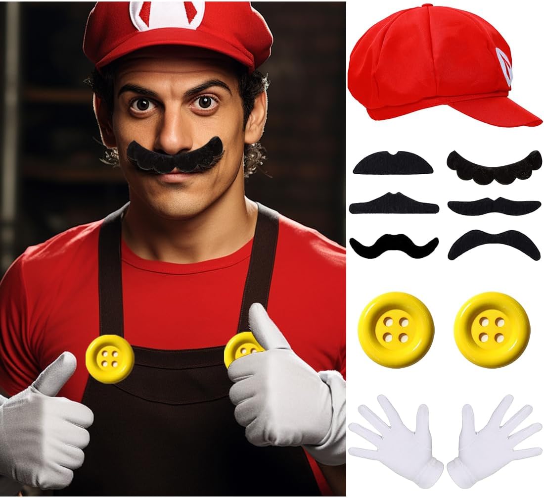 iZoeL Mario Costume Luigi Costume Mario Hat Luigi...