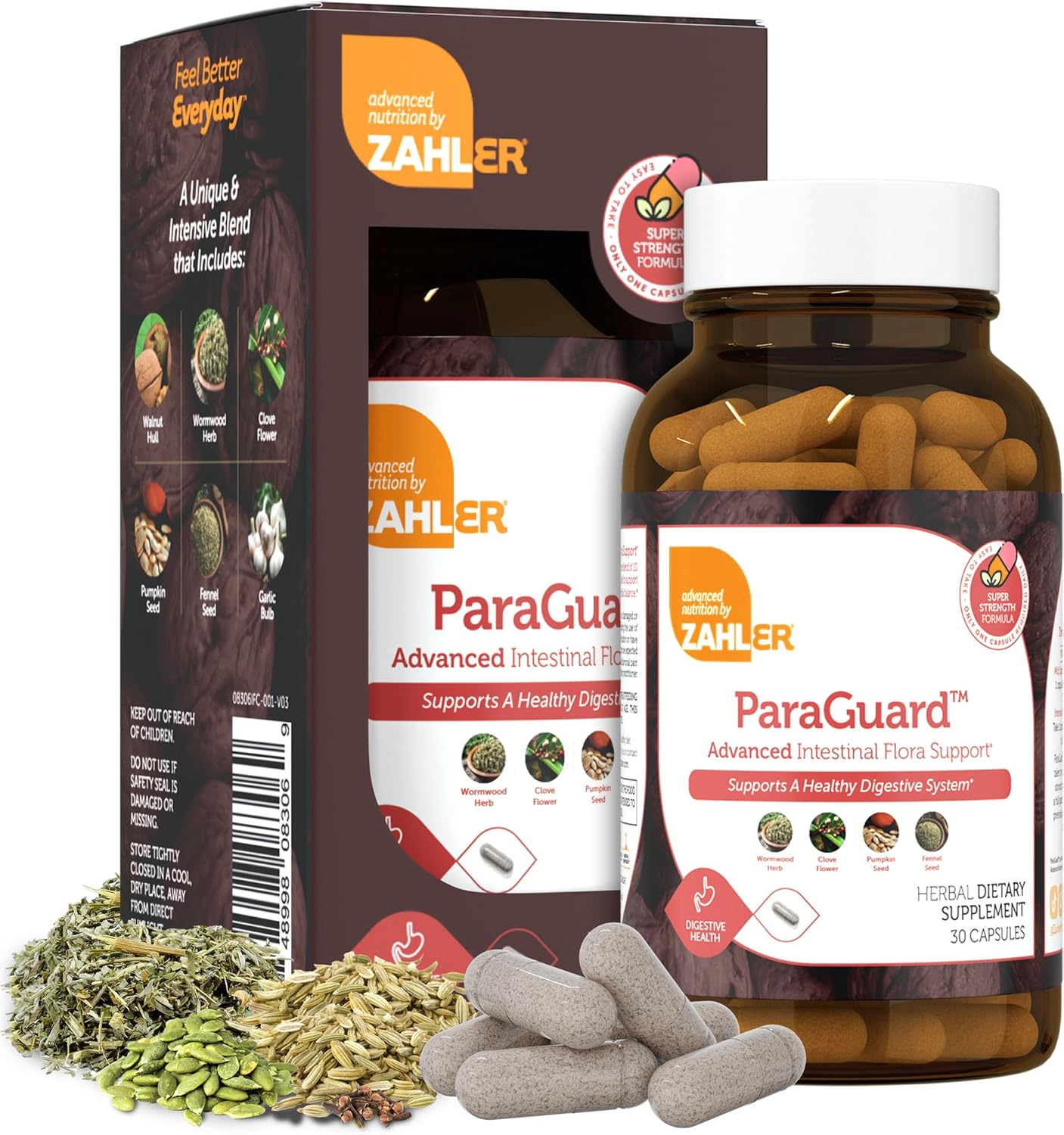 Zahler - ParaGuard Capsules - Gut Health Supplement - Formula has Wormwood, Garl...
