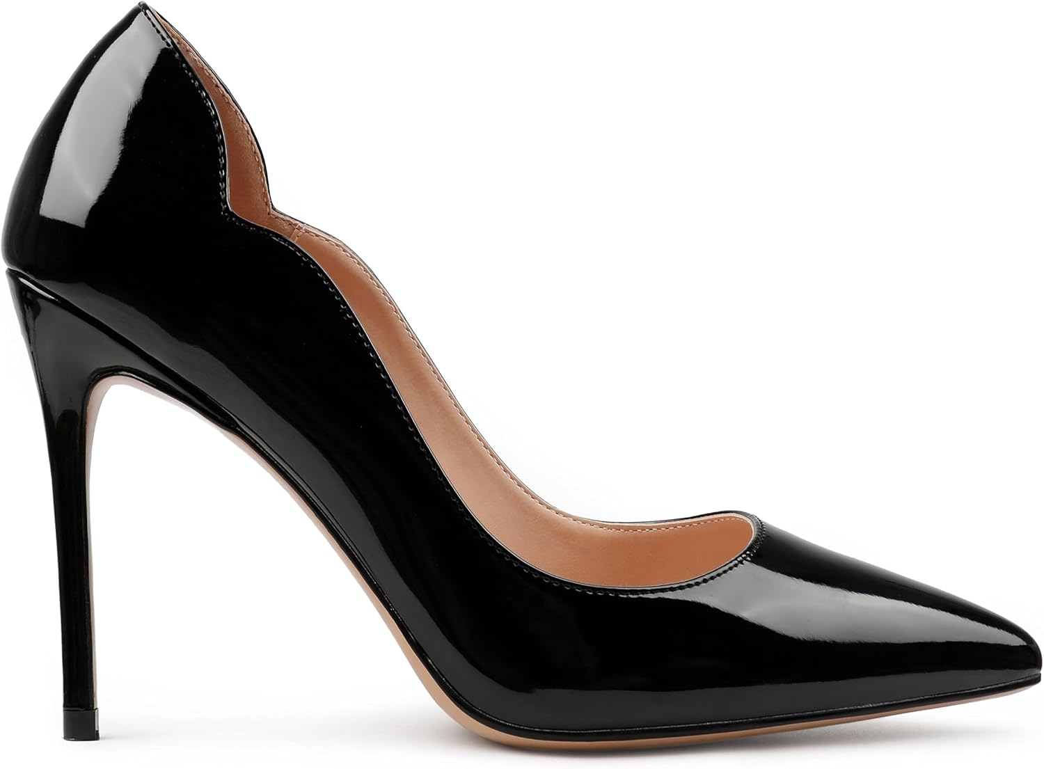COLETER Women's 4 Inch Pumps Pointy Toe Wedding Dress Shoes Slip on Stiletto Pum...