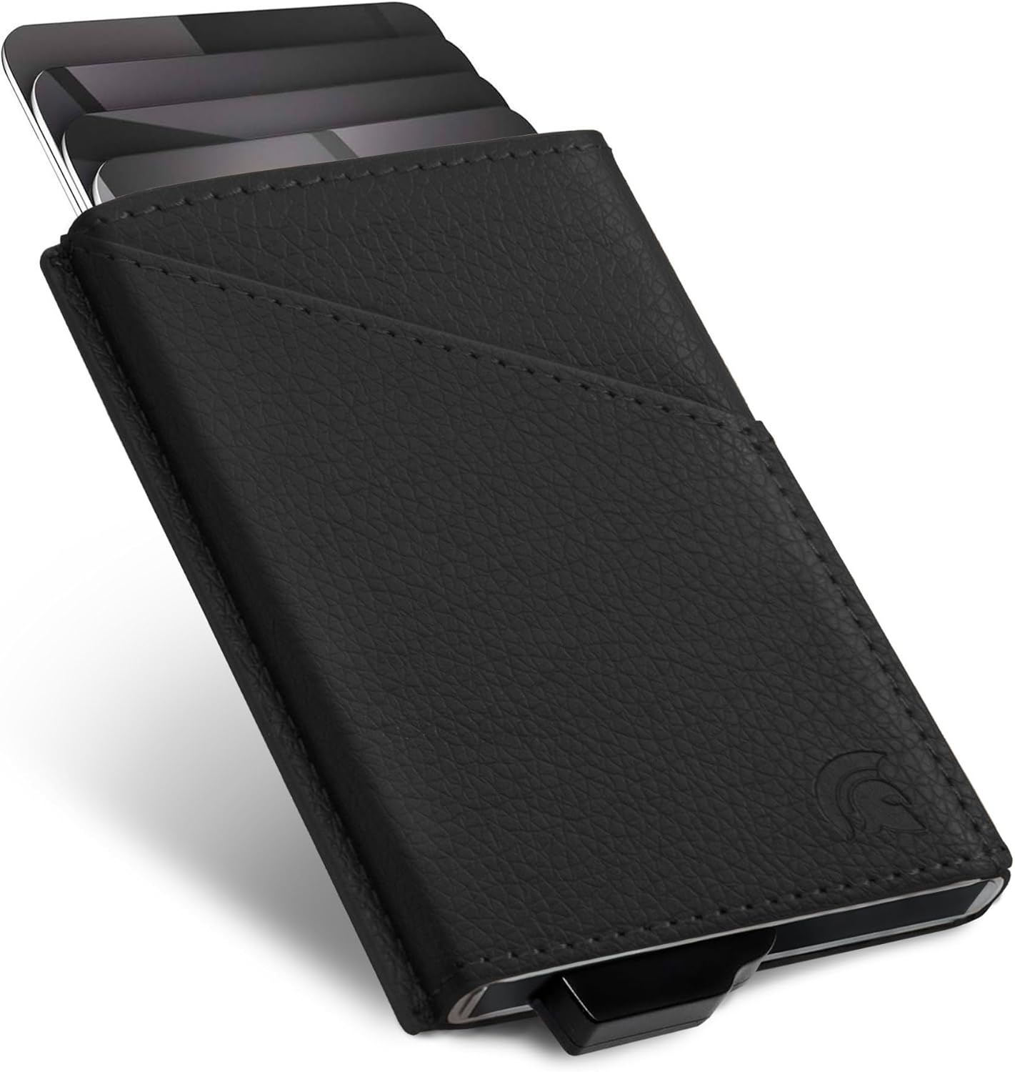 POWR Card Holder Wallet, Special Black Vegan Leather RFID Card Holder for Men, I...