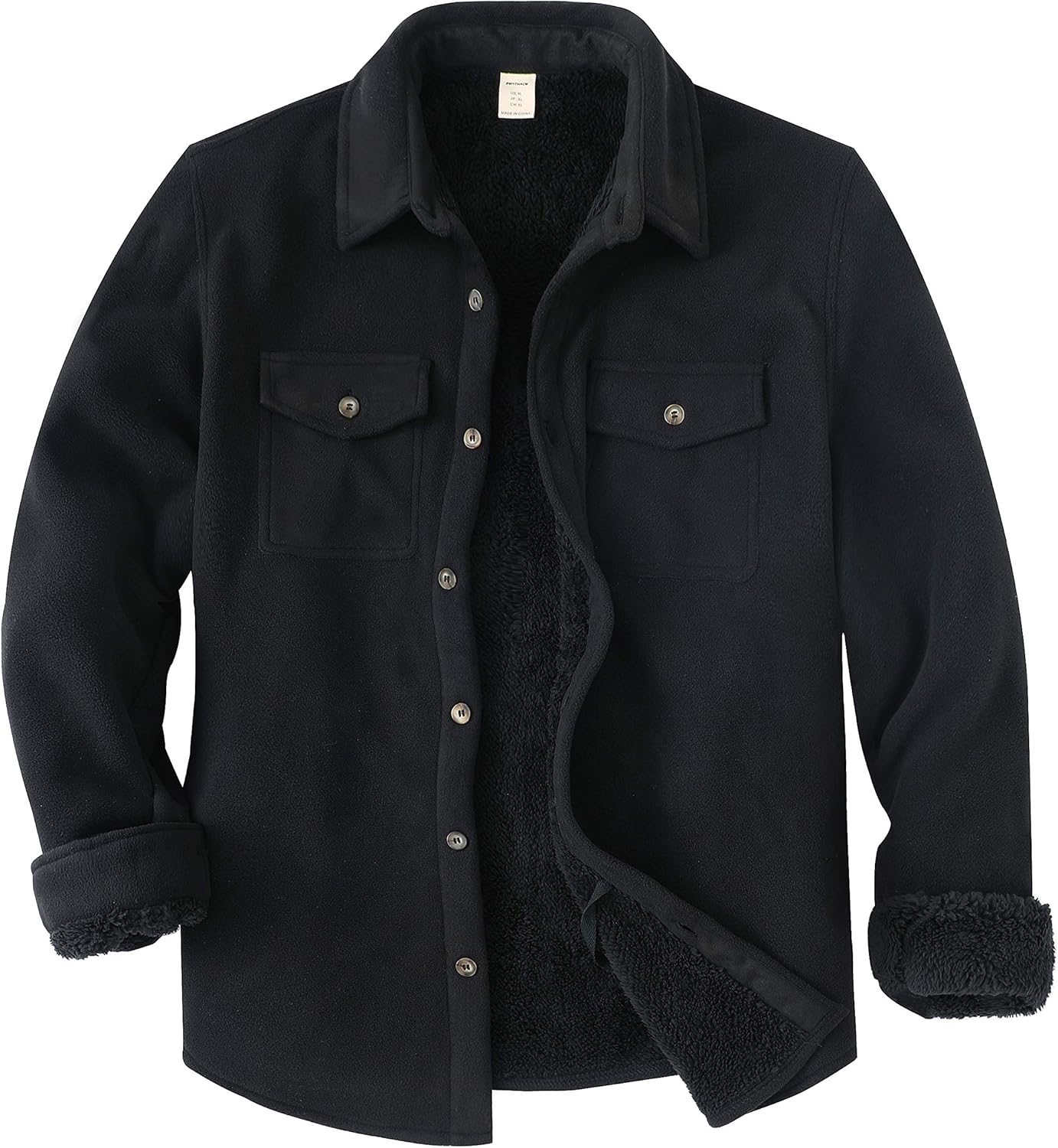 ZENTHACE Men's Warm Sherpa Lined Fleece Plaid Flannel Shirt Jacket, Special All...