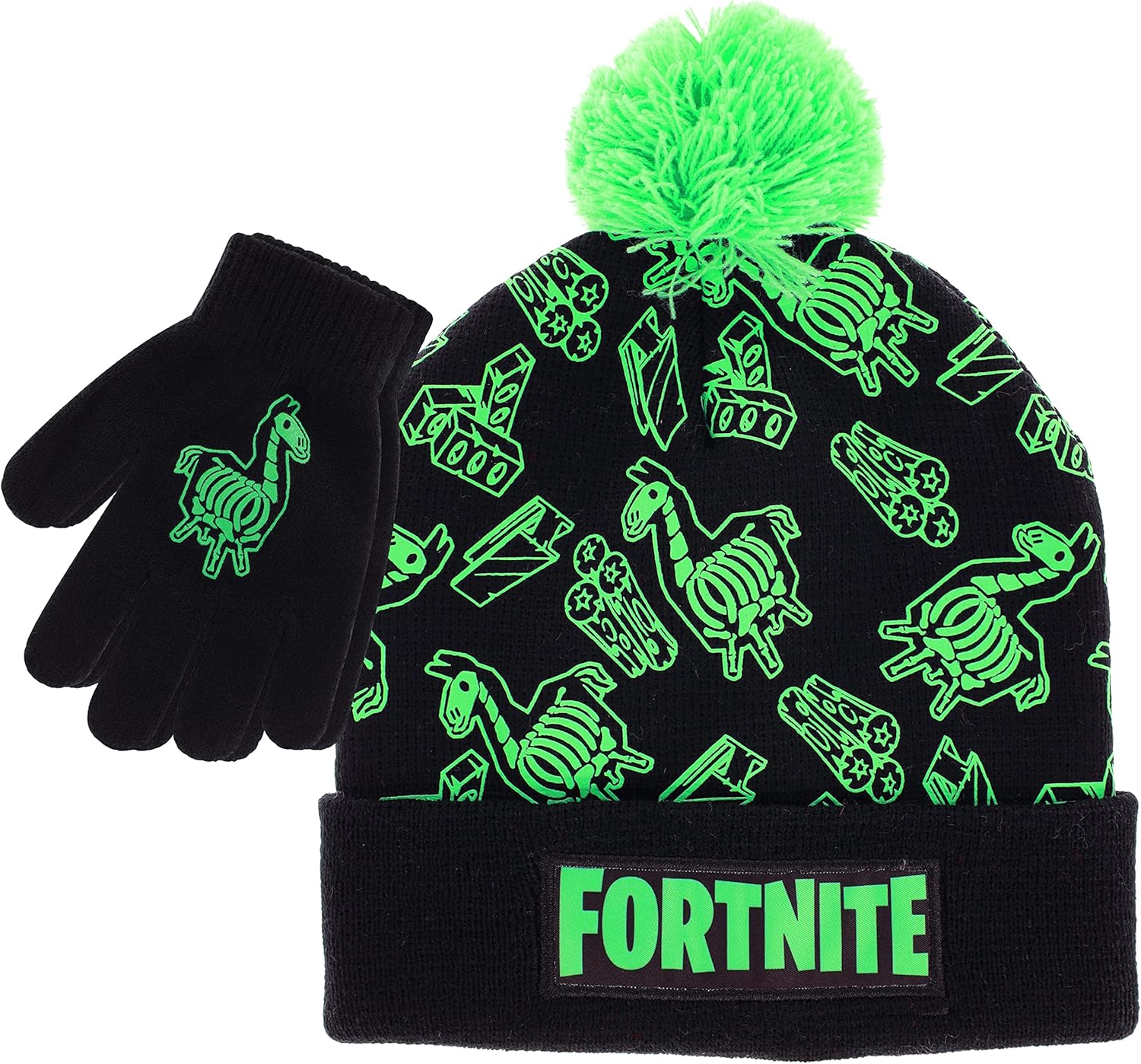 FORTNITE Winter Beanie Hat, Special Snow Gloves for Boys, Perfect 2 Piece Set fo...