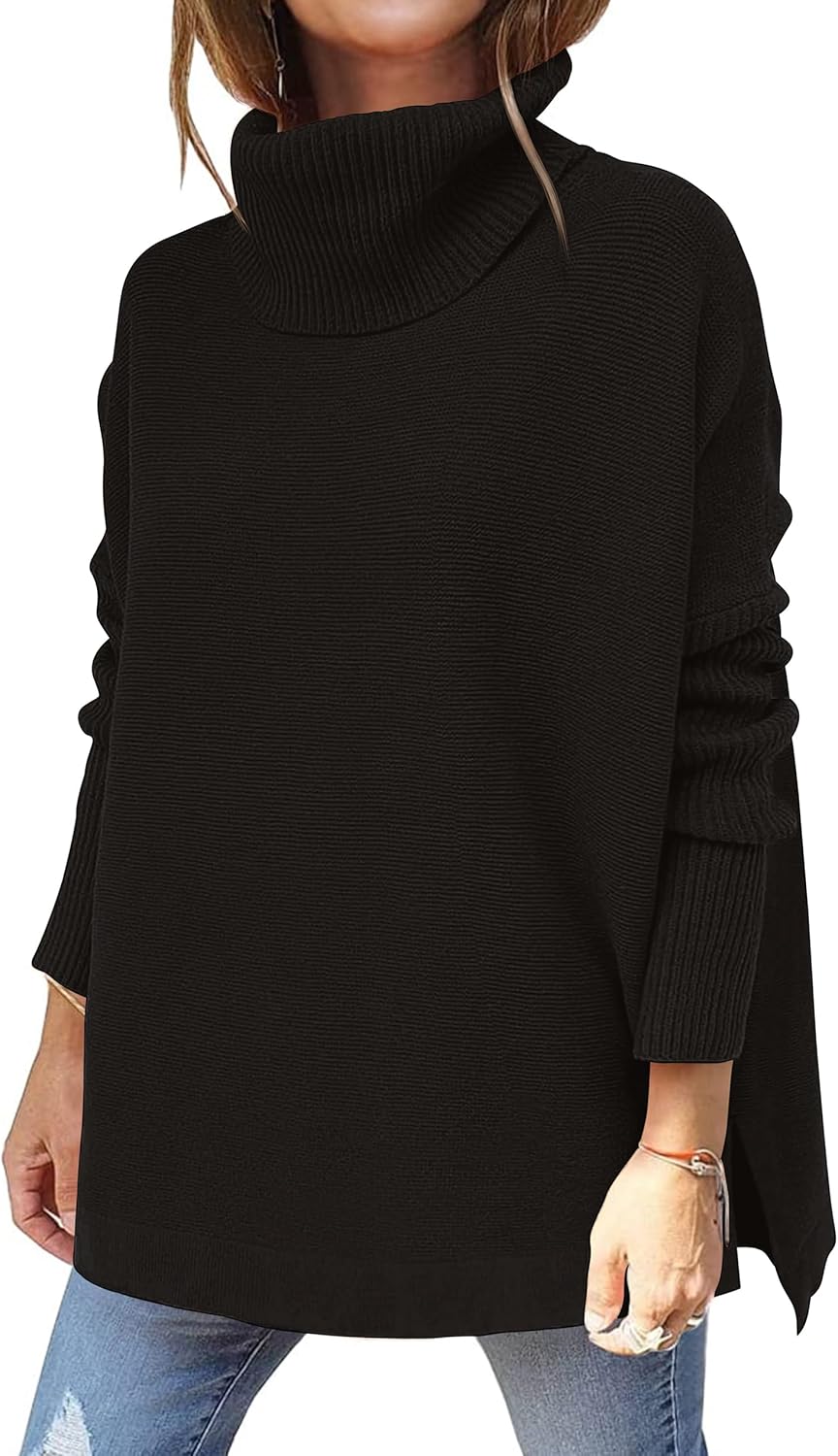 Hormtaer Women's Turtleneck Jumpers Casual Ladies Jumpers Sweaters Long Sleeve P...