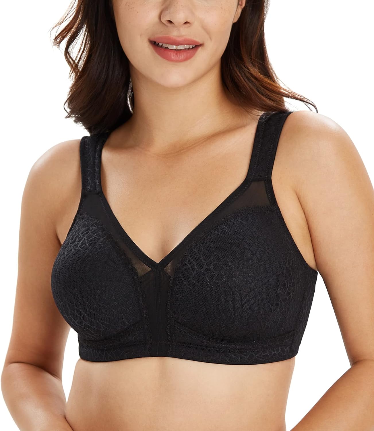 Lemorosy Non Padded Wireless Minimizer Bra, Special Plus Size Bra for Women, Inn...
