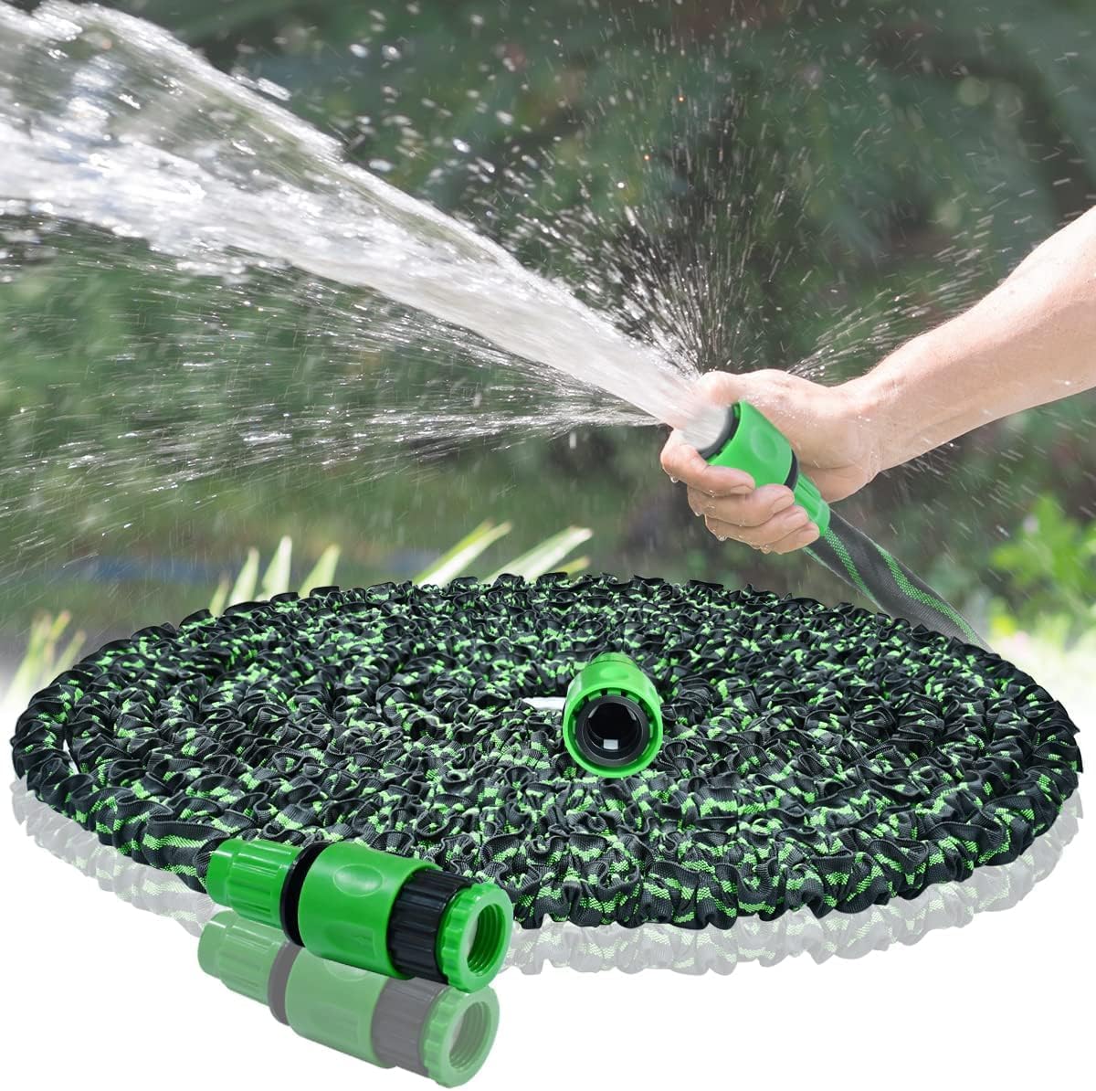 Expandable Garden Hose Pipe 100ft -Flexible Garden Hoses with 3 Layer Latex Core...