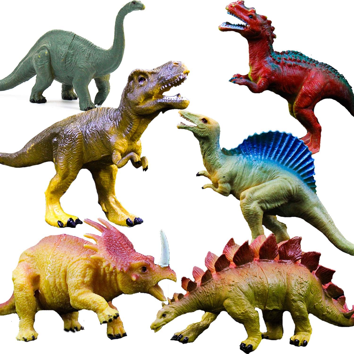 OuMuaMua Dinosaur Toys, Plastic Dinosaur Figure Set, Ideal Education Toys for Ki...