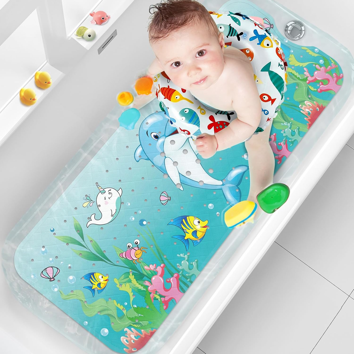 XIYUNTE Bath Mat Non Slip Kids, Cartoon Non Slip B...