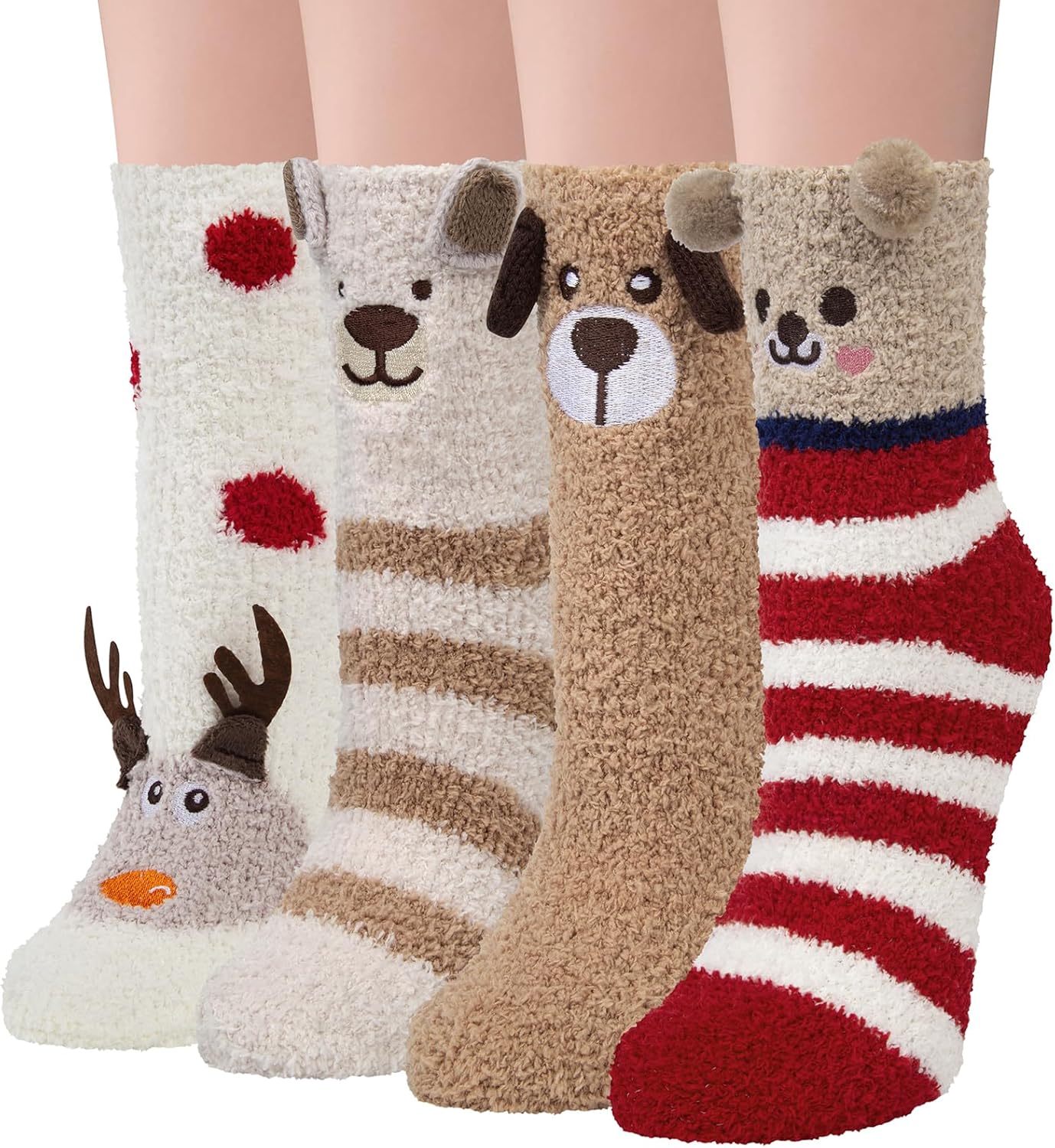 Women Fluffy Socks Gifts Winter Warm Thick Cozy Thermal Socks Fuzzy Cute Animal...