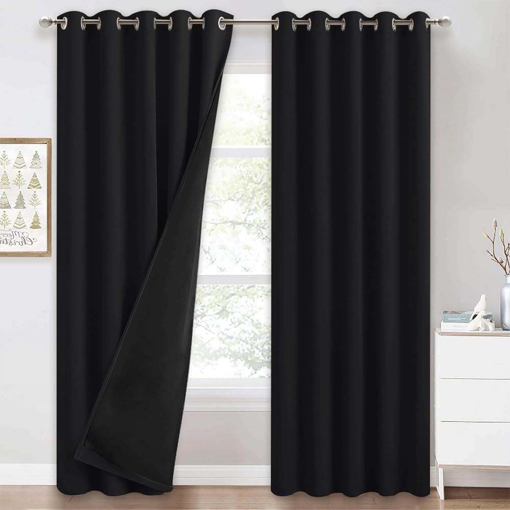 PONY DANCE Blackout Curtains, Special Thermal Insulated Curtains for Total Black...