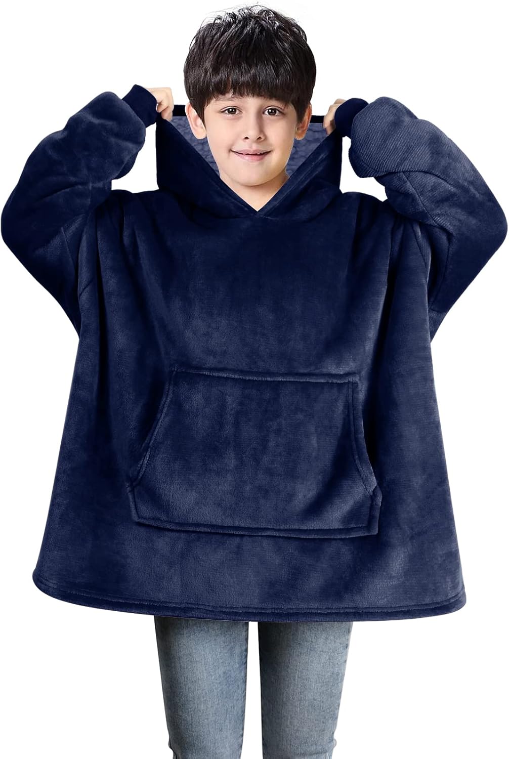 Uplayteck Oversized Hoodie Blanket for Kids, Wearable Blanket Super Soft Warm Co...