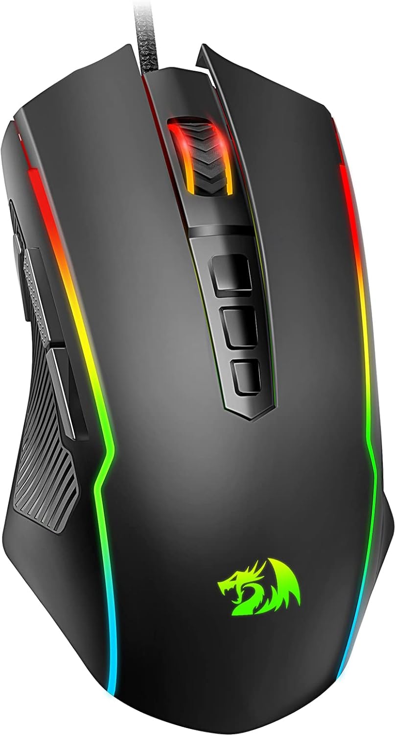 Redragon Gaming Mouse, RGB Gaming Mouse Wired with 9 Programmable Macro Buttons,...