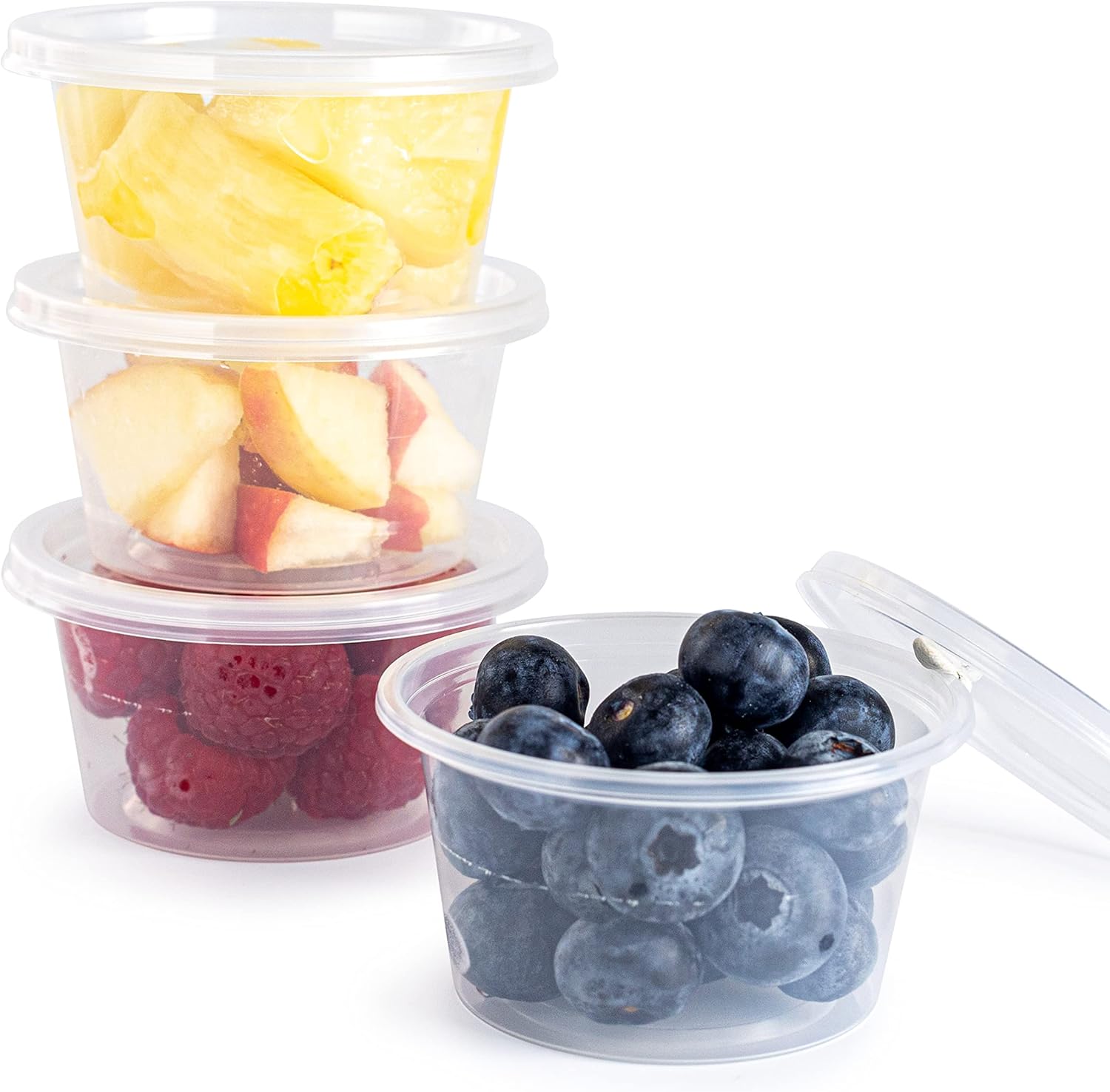 100 Plastic Containers with Lids, Special 4oz Round Storage Containers, Affordab...