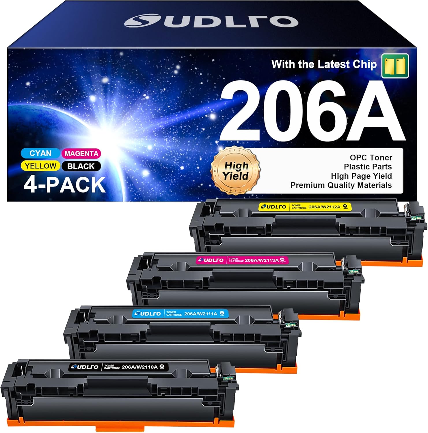 206A Toner Cartridges 4 Pack-Replacement for HP 206A Toner Cartridges 4 Pack HP...