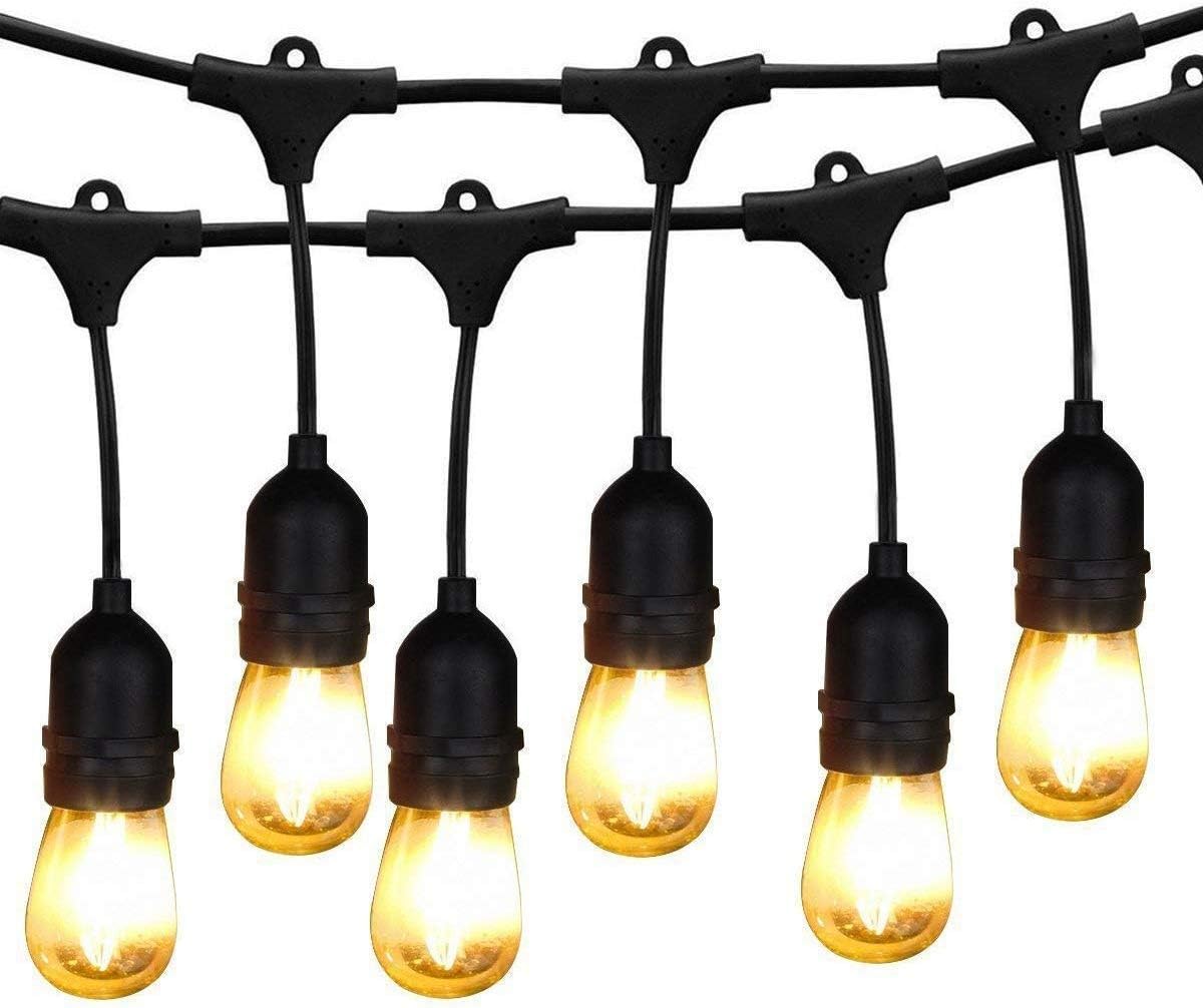 BRIMAX Outdoor String Lights 49FT Heavy Duty Commercial Grade Waterproof String...