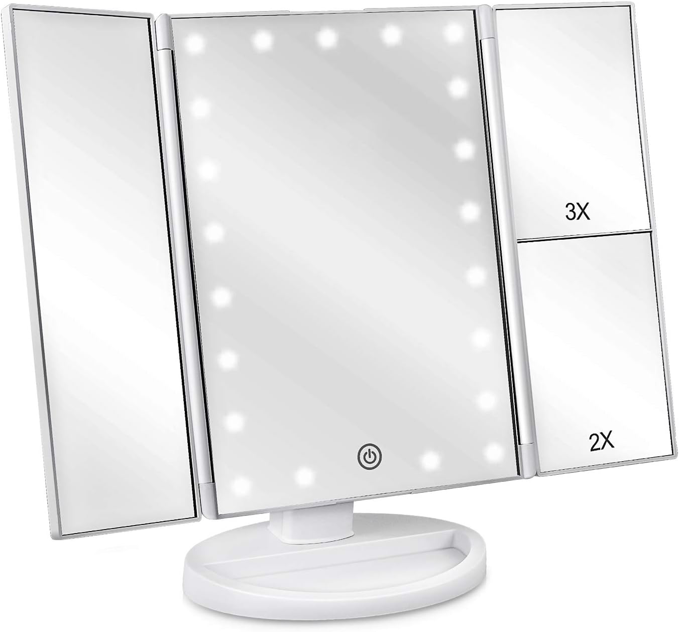 deweisn Lighted Vanity Makeup Mirror, Special Makeup Mirror with 3X/2X/1X Magnif...