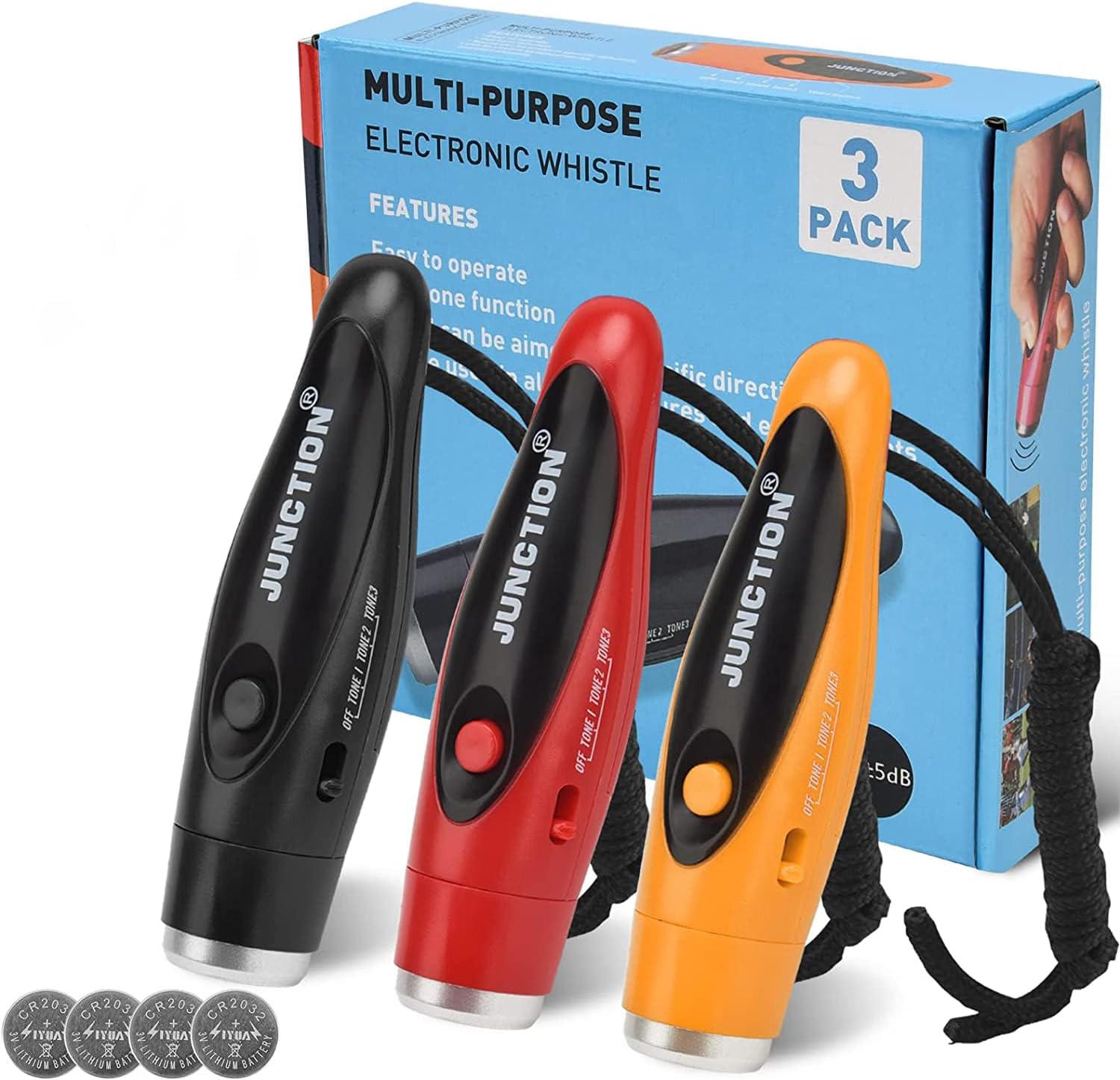 XREXS Electronic Whistle Handheld Emergency Survival 3-Tone Sport Whistle with L...