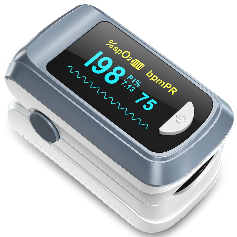 Fingertip Pulse Oximeter Blood Oxygen Saturation Monitor Pulse Ox, Heart Rate an...