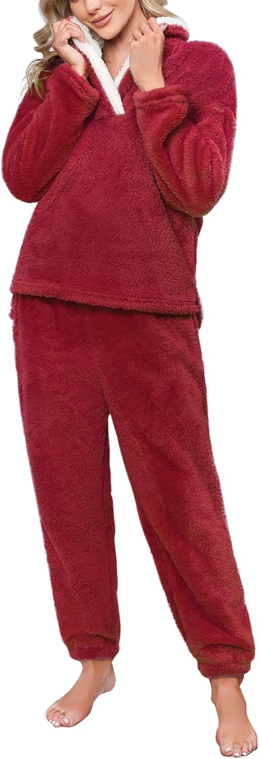 TOMEEK Womens Pyjamas Set, Special Warm Fleece Fluffy Pyjamas for Women, Cosy So...