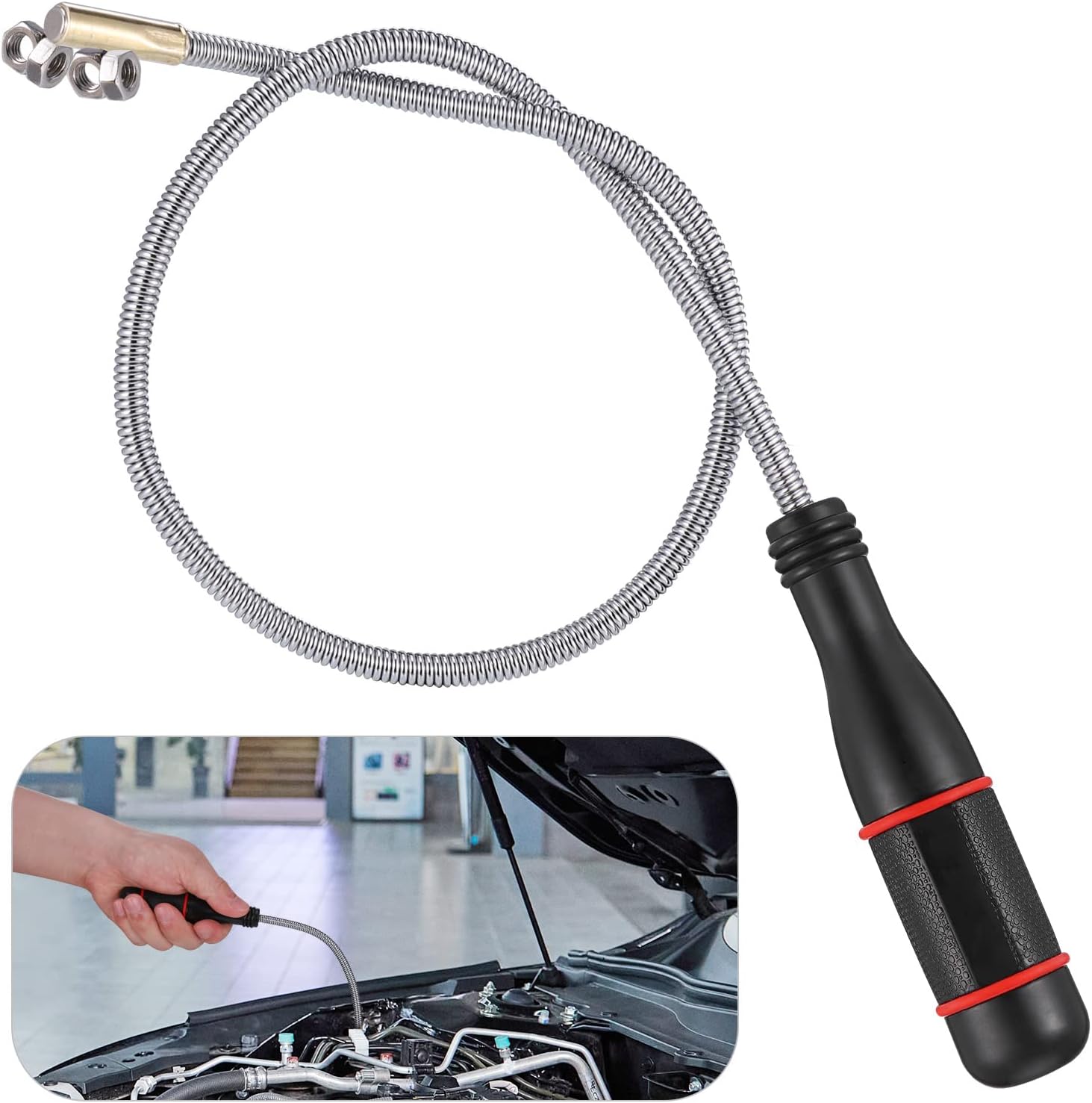 60CM Flexible Magnetic Pickup Tool, Strong Magnetic Pick Up Tools with Non-Slip...