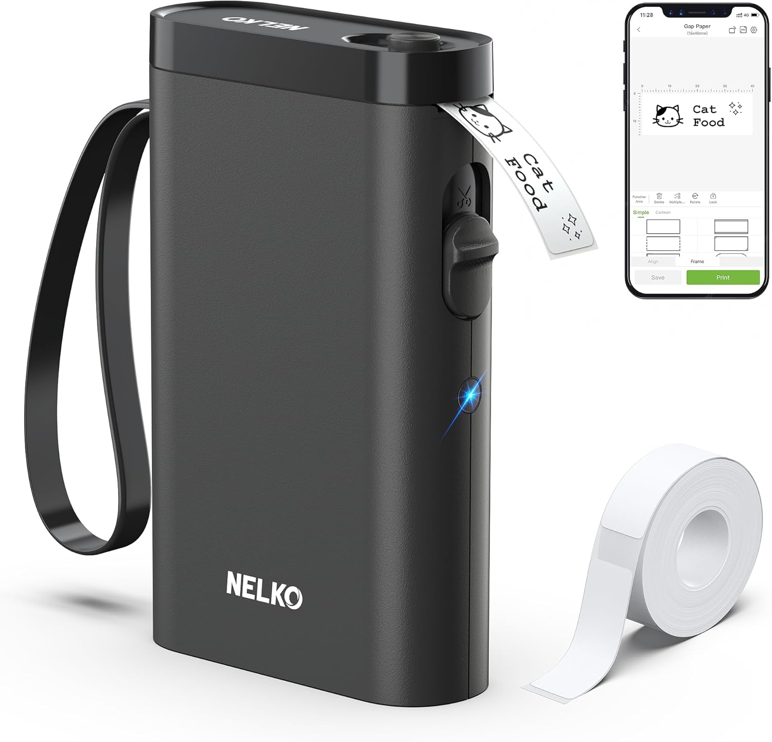 Nelko P21 Portable Bluetooth Label Printer, Special Label Maker Machine With Tap...
