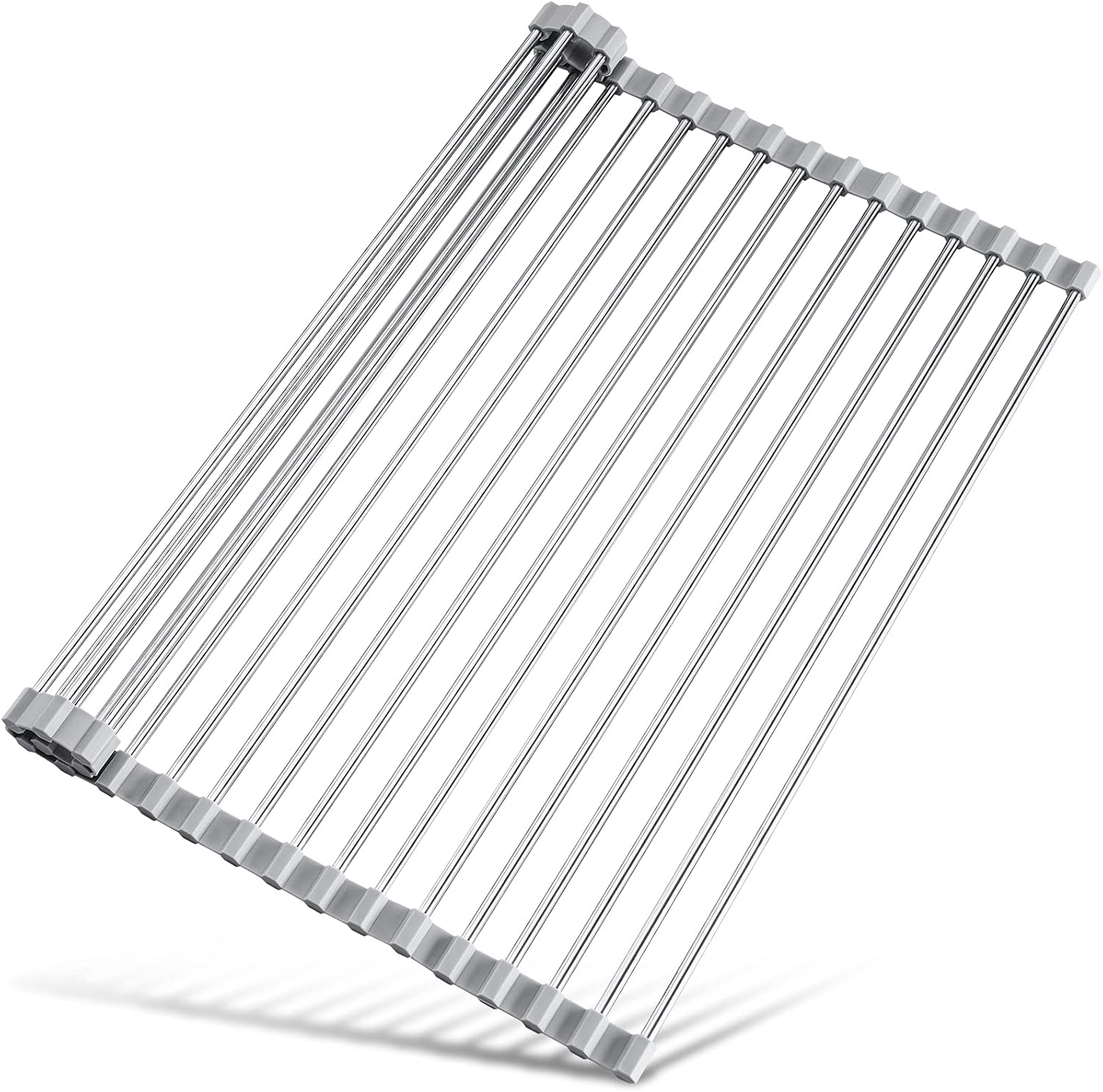 Tomorotec 17.7" x 15.5" Roll Up Dish Drying Rack Over Sink Drying Rack Sink Cove...