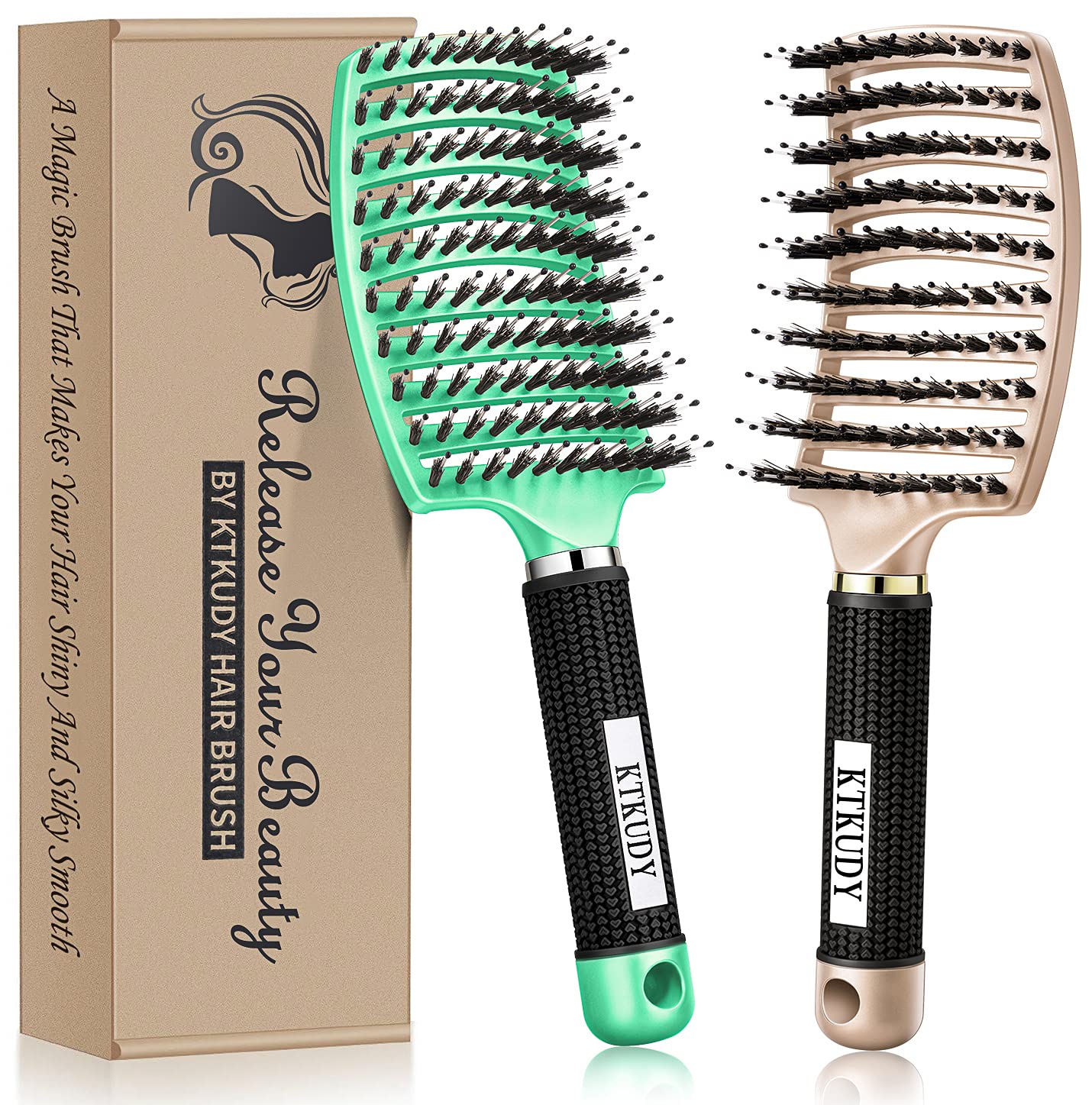 KTKUDY Detangling Brush, Special Brush for Getting Knots Out without Pain, Innov...
