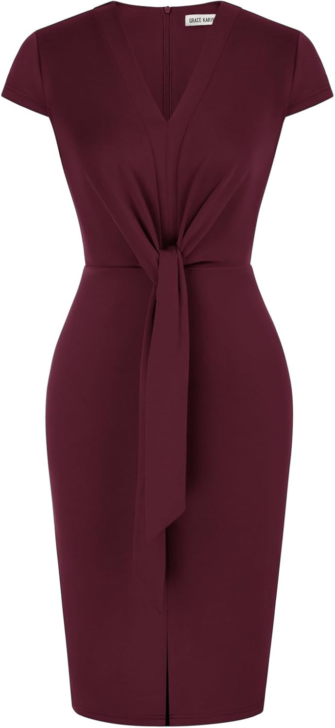 GRACE KARIN Women's Midi Dress, Special Summer Dress with Cap Sleeve, Innovative...