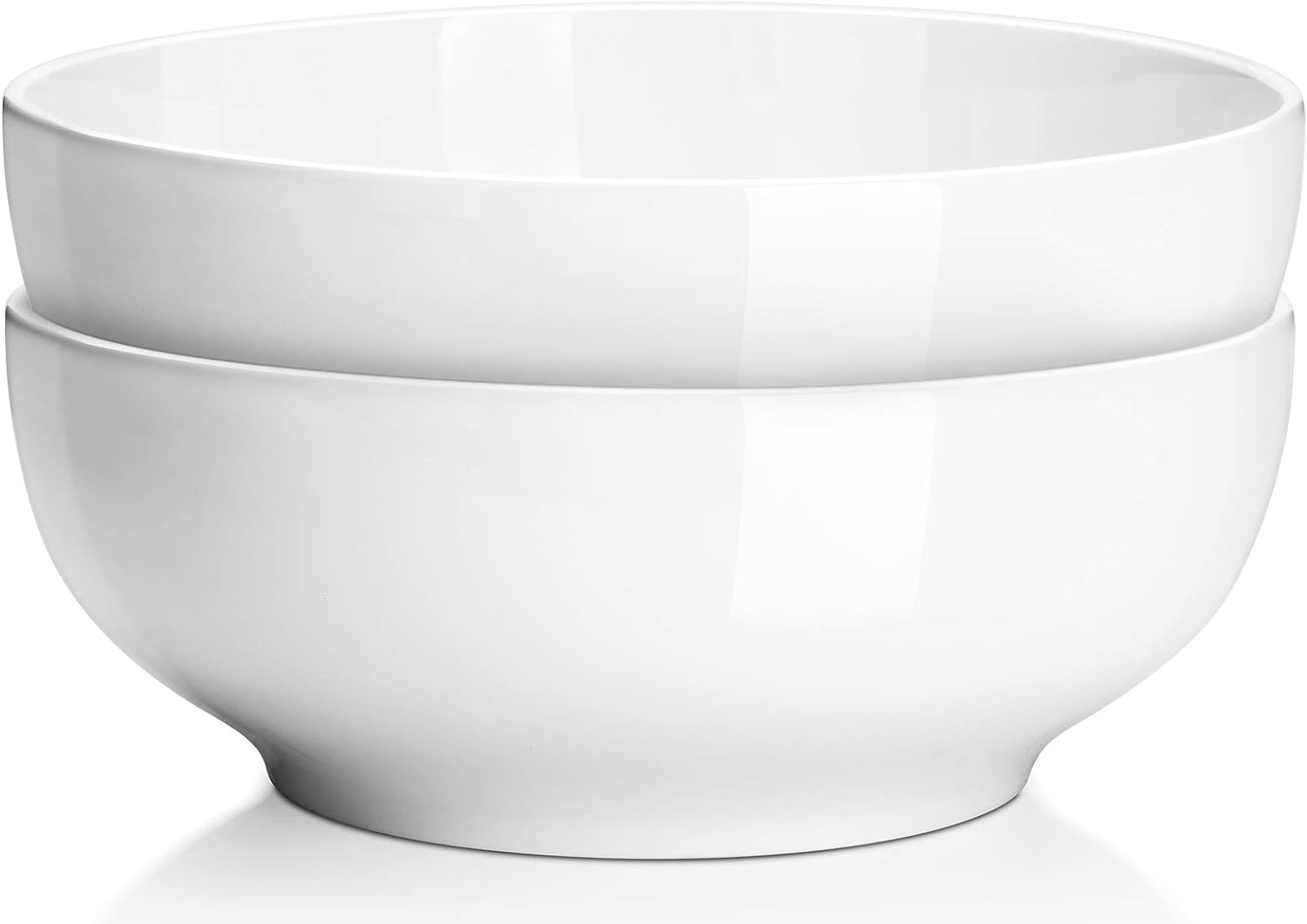 DOWAN Serving Bowls, Large Salad Bowls, 9.5" White Ceramic Fruit Bowls for Enter...