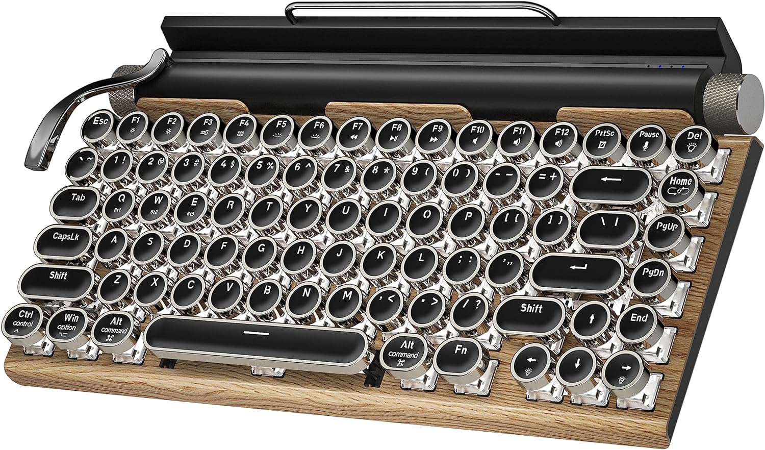 Retro Typewriter Keyboard, Unique Wireless Mechanical Keyboard with 83-Key Blue...
