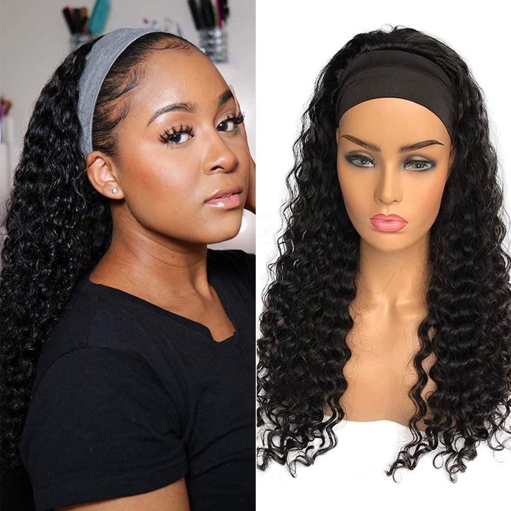 XSY Headband Wig, Special Human Hair Wig for Black...