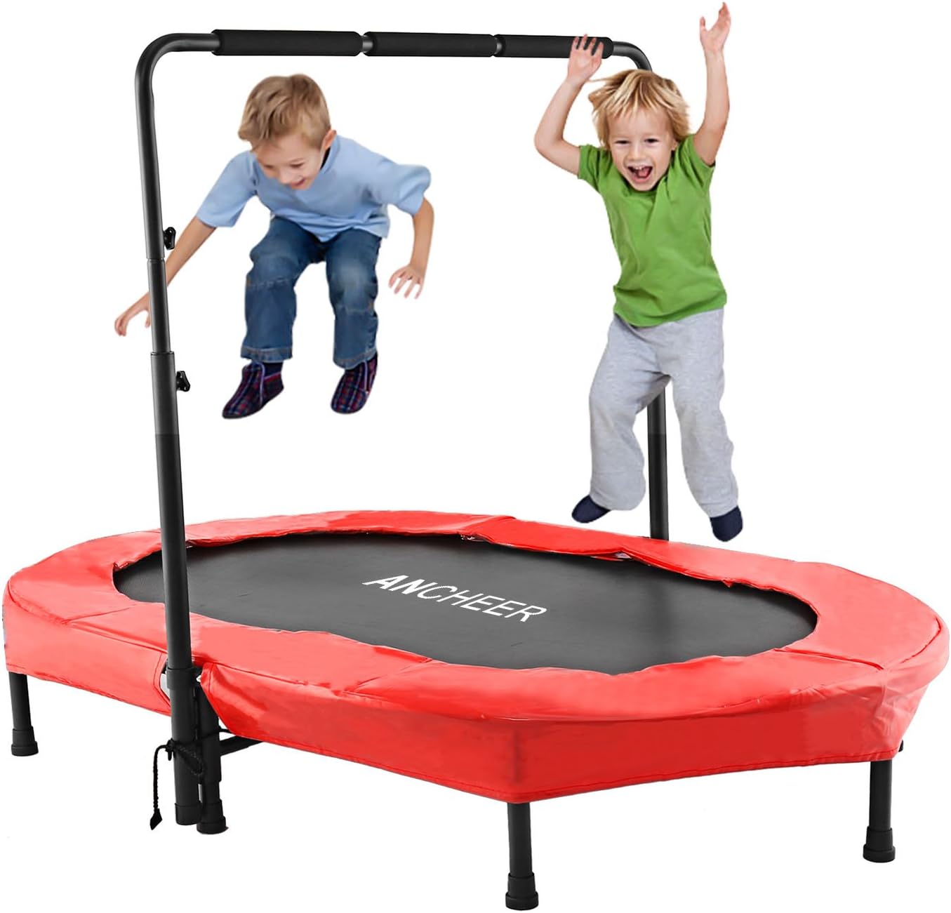 Kids Indoor Trampoline, ANCHEER 56" Foldable Mini Trampoline with 5 Level Adjust...