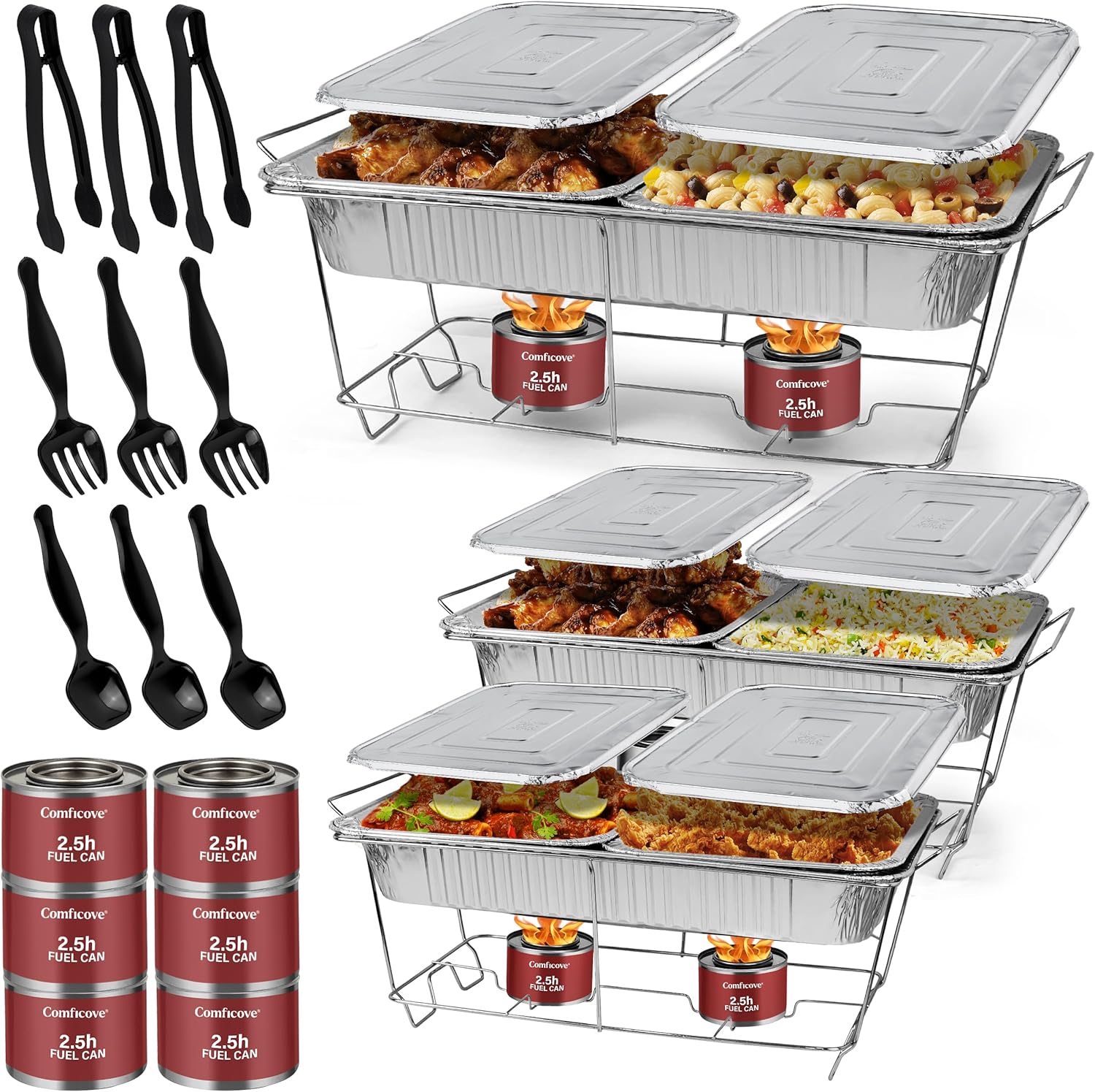 Disposable Chafing Dish Buffet Set, Special 33 Piece Chafing Servers for Food Wa...