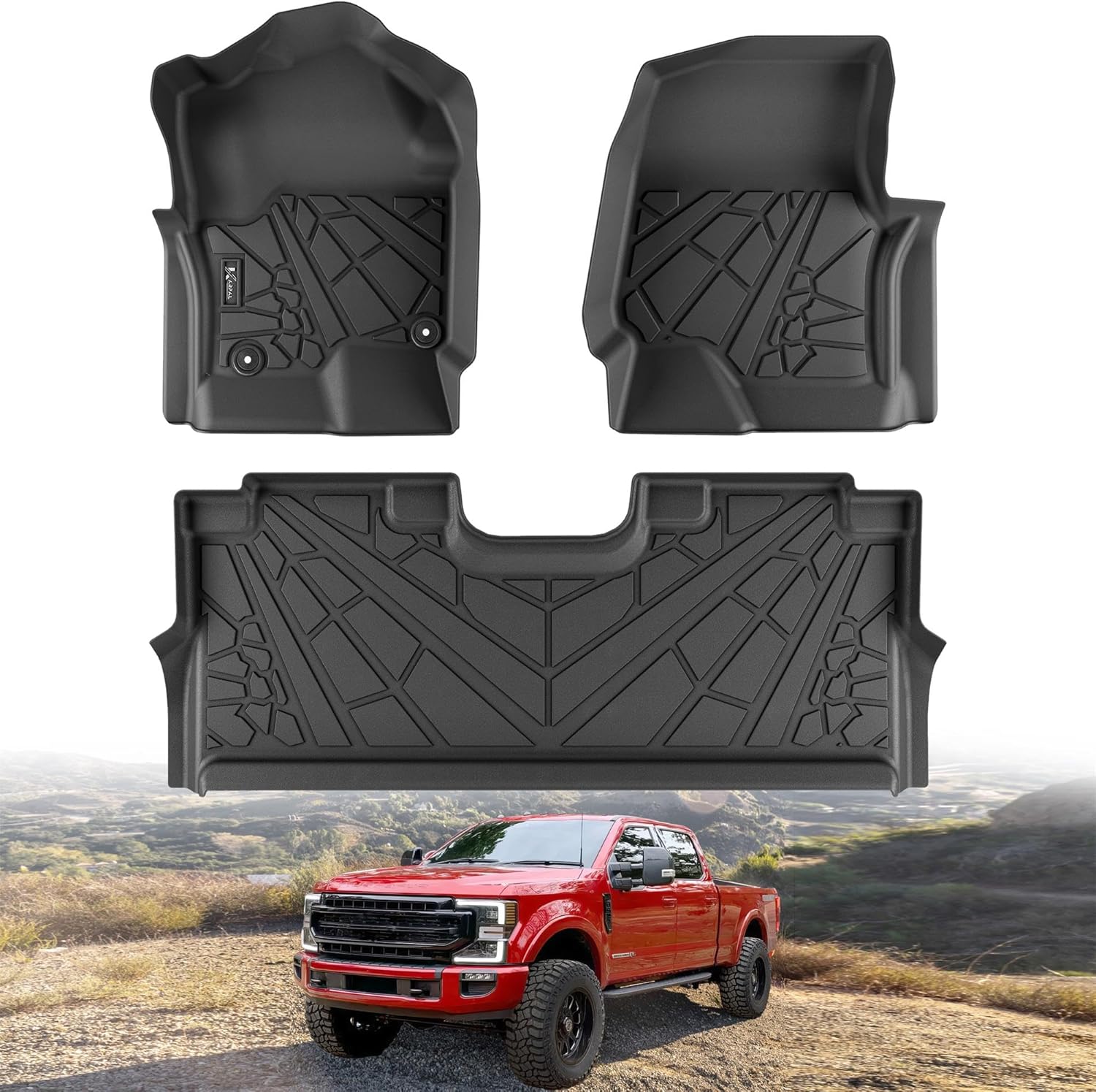 KARPAL Floor Mats, Custom Fit All Weather Floor Mats for 2017-2024 Ford F250/F35...