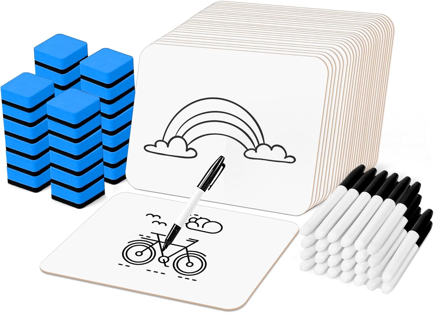 Dry Erase LapBoards, PANDRI 26 Pack Double Sided 12.5 x 9 Inch Whiteboards with...