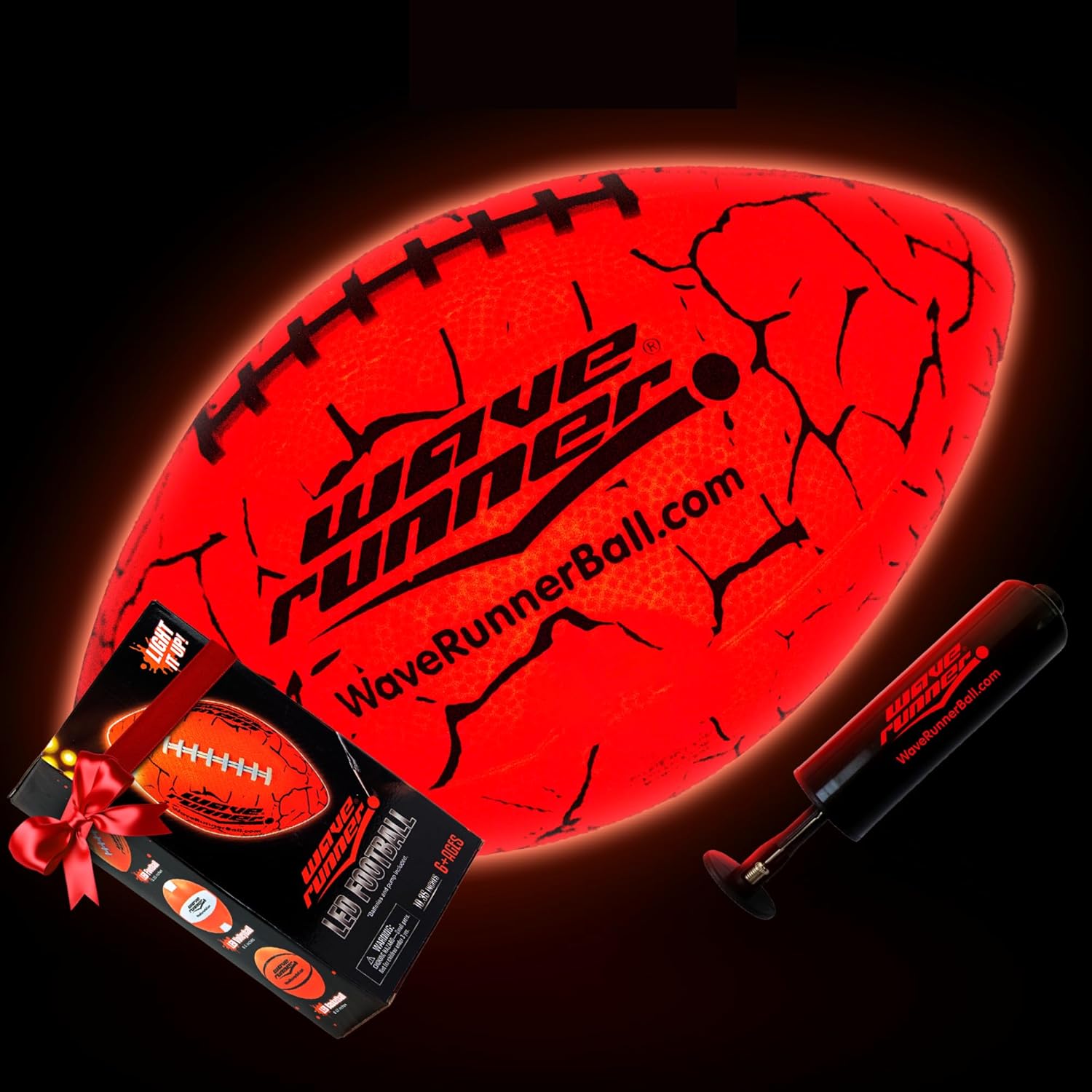 Wave Runner LED Light-Up Football - Glow in The Dark Football Games- Size 10.35...
