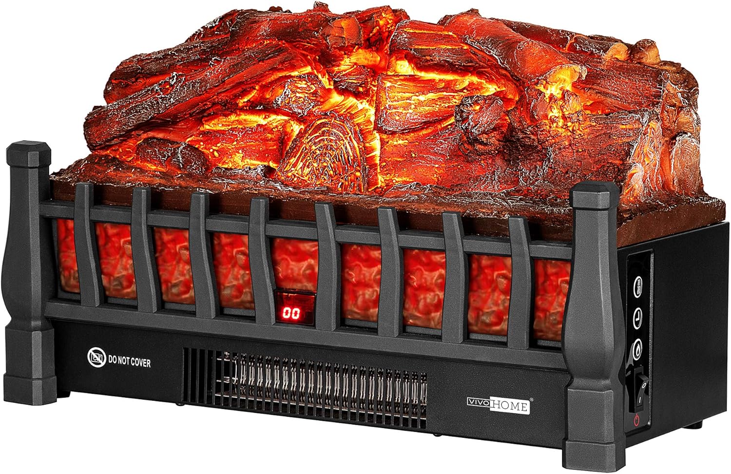 VIVOHOME 20 Inch Electric Fireplace, Special Log Heater Insert with Realistic Qu...
