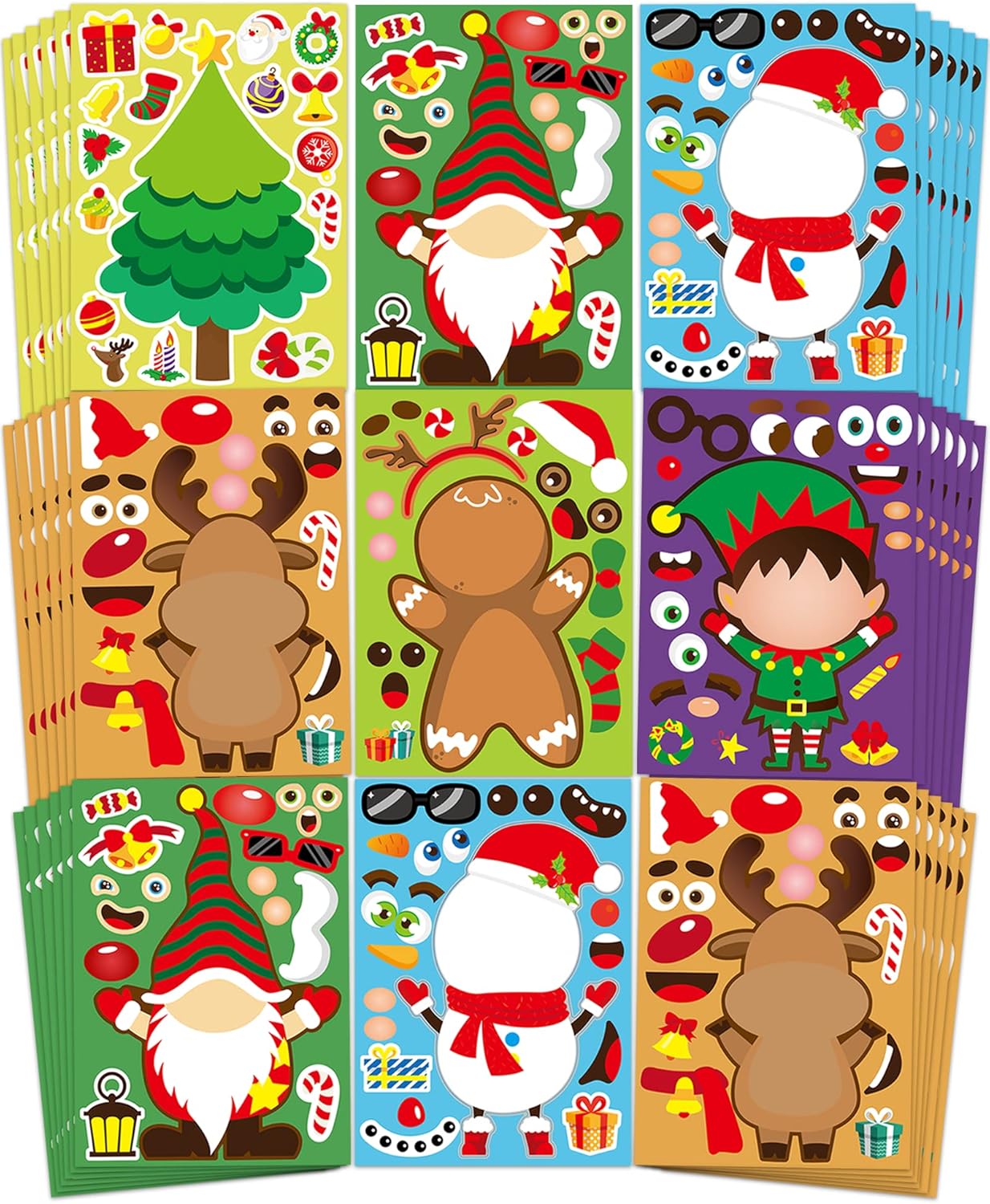 42 Sheets Christmas Party Favors Stickers, Special Christmas Crafts Make Your Ow...