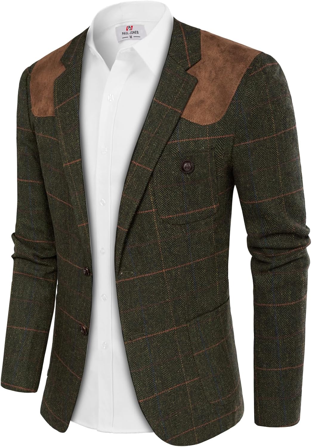 PJ PAUL JONES Men's Blazer, Special Herringbone Tweed Sport Coat, Innovative Two...
