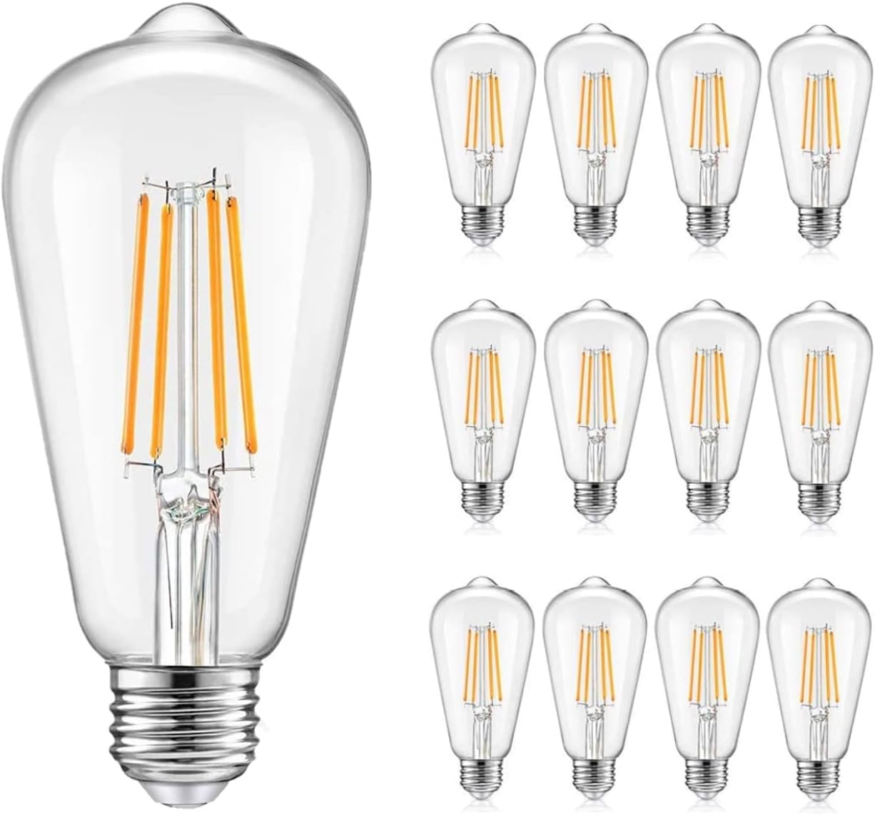 12 Pack LED Light Bulbs, Special Dimmable 40 Watt Vintage E26 Edison Bulbs, High...