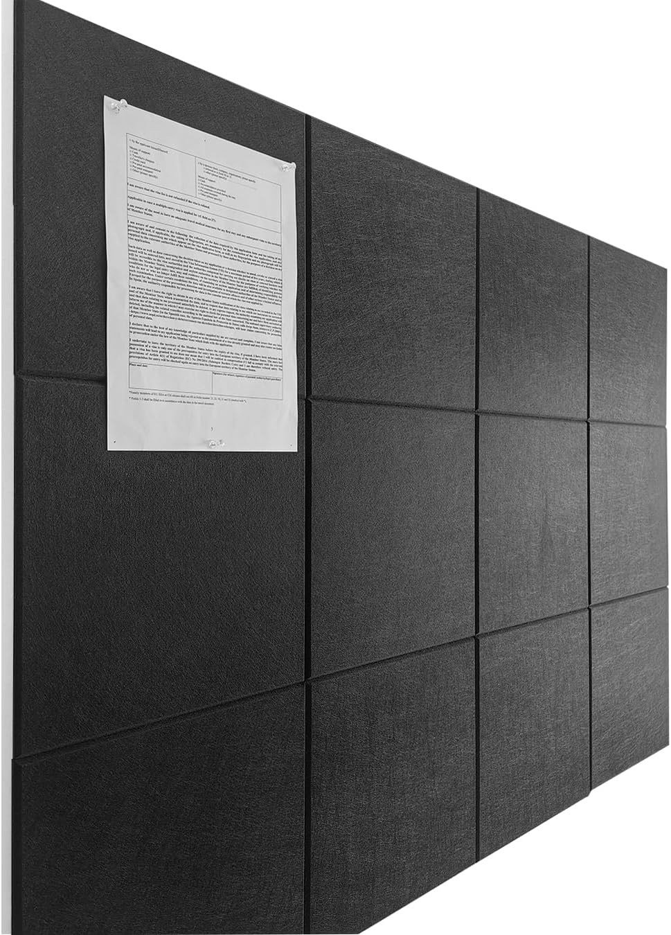 Large Cork Board Alternative - 12 Pack Felt Wall Tiles with Safe Removable Adhes...