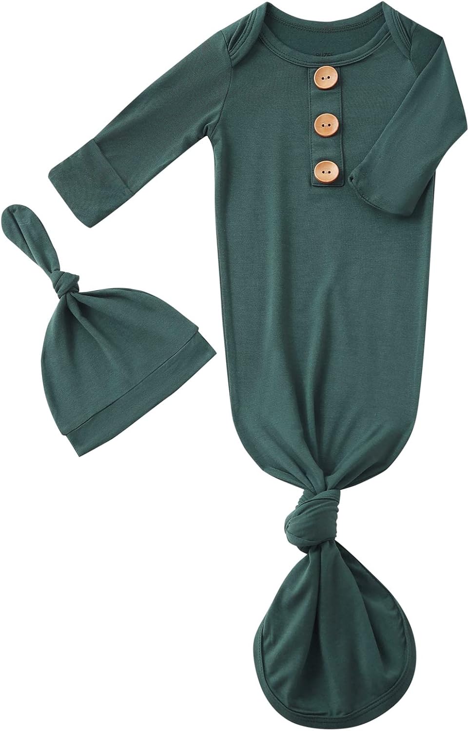 Newborn Baby Boys Girls Knotted Gown Hat Set Soft Bamboo Viscose Infant Sleeper...