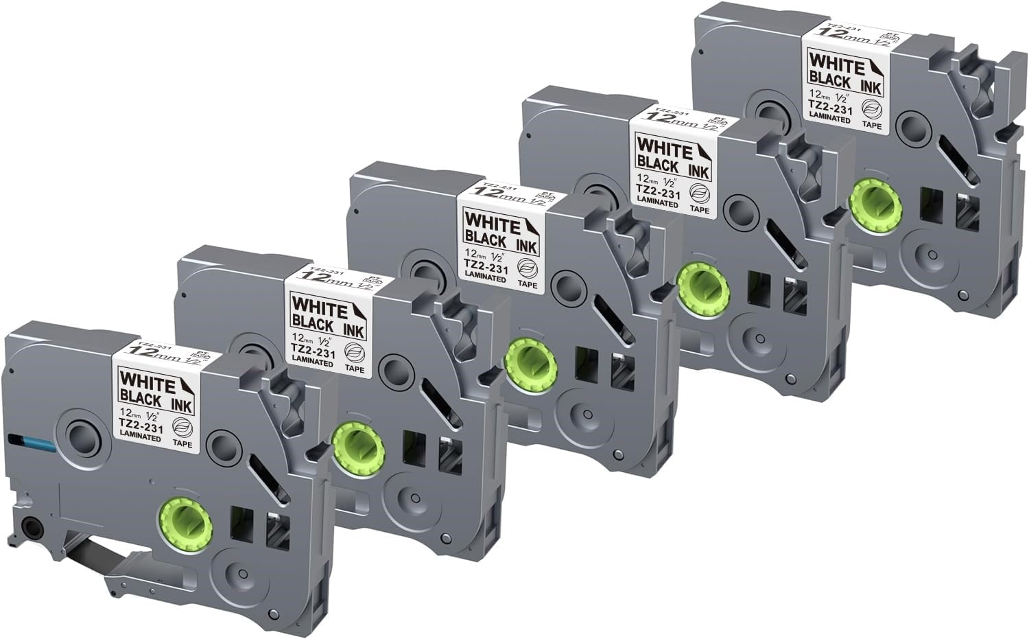 5 X Label Maker Refill Compatible with Brother P-Touch Label Tape, Replacement f...