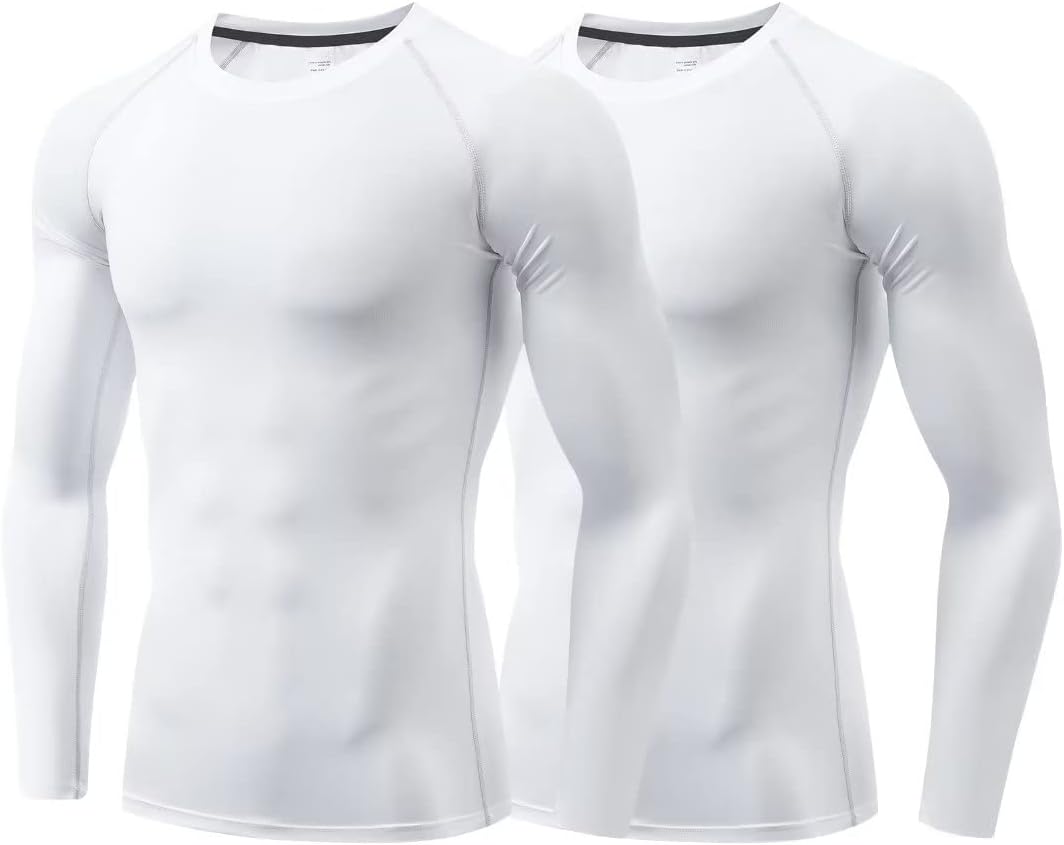 Sillictor Mens Compression Base Layer Top Quick Dry Long Sleeve Running Top Mens...
