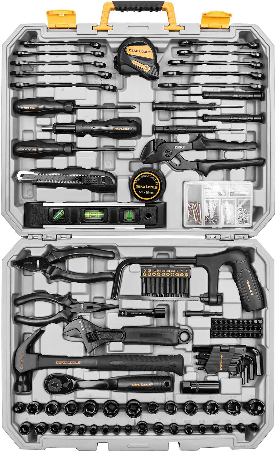 DEKOPRO 218-Piece General Household Hand Tool Kit, Special Auto Repair Tool Set...