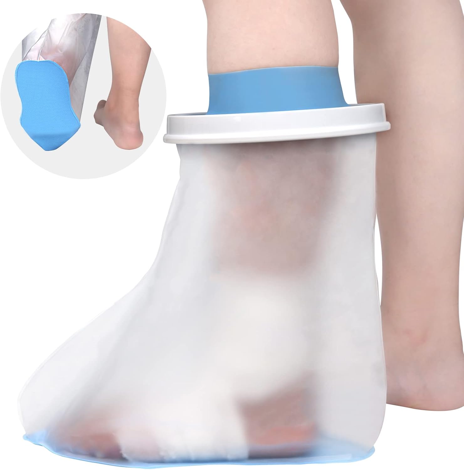 Waterproof Foot Cover for Shower Adult, Foot Cast Covers with Non-Slip Padding B...