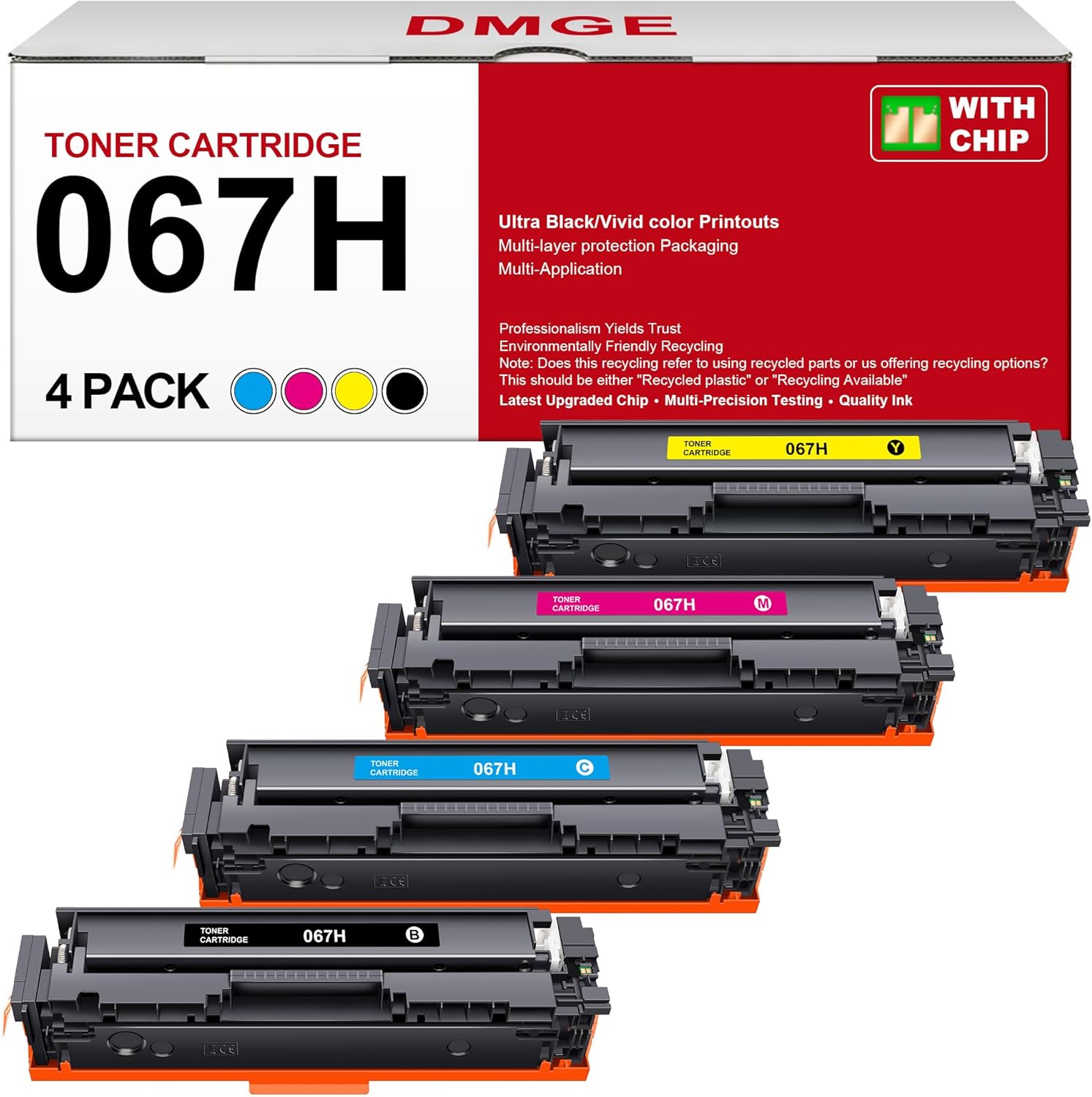 067 Toner Cartridge Set, Unique High Yield Toner Compatible with Canon Color ima...