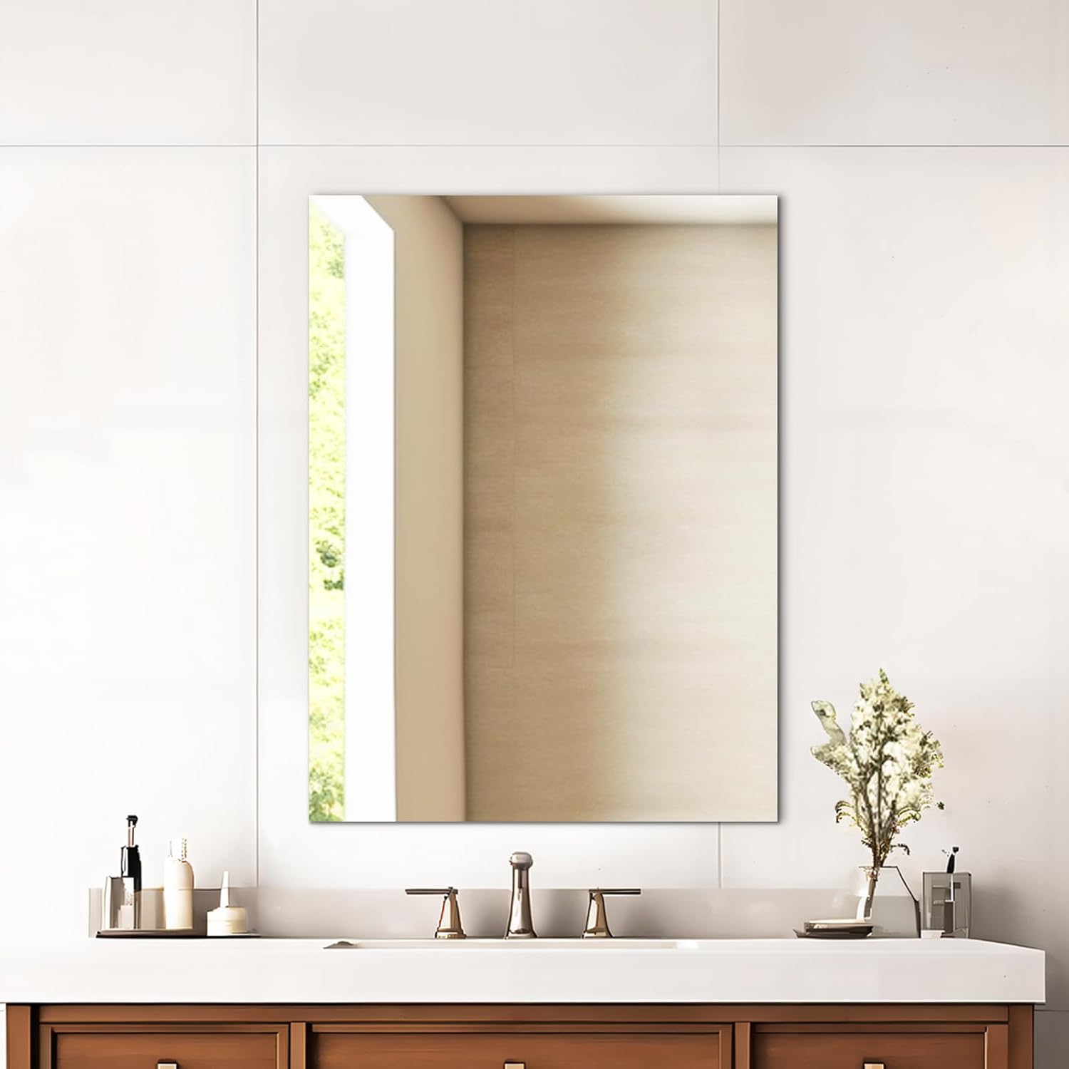 Mirrorons Frameless Mirror, Special Wall Mirror 18" x 24", High-Quality Modern R...