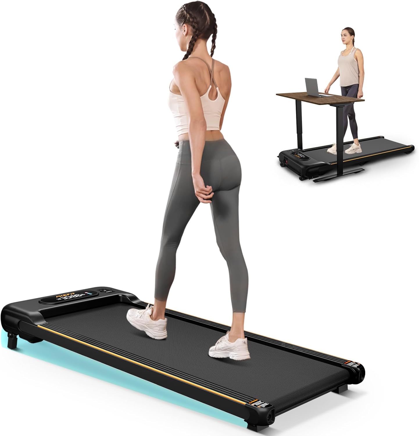 Walking Pad with Incline, Under Desk Treadmill for Home Office, 2.5HP Portable T...